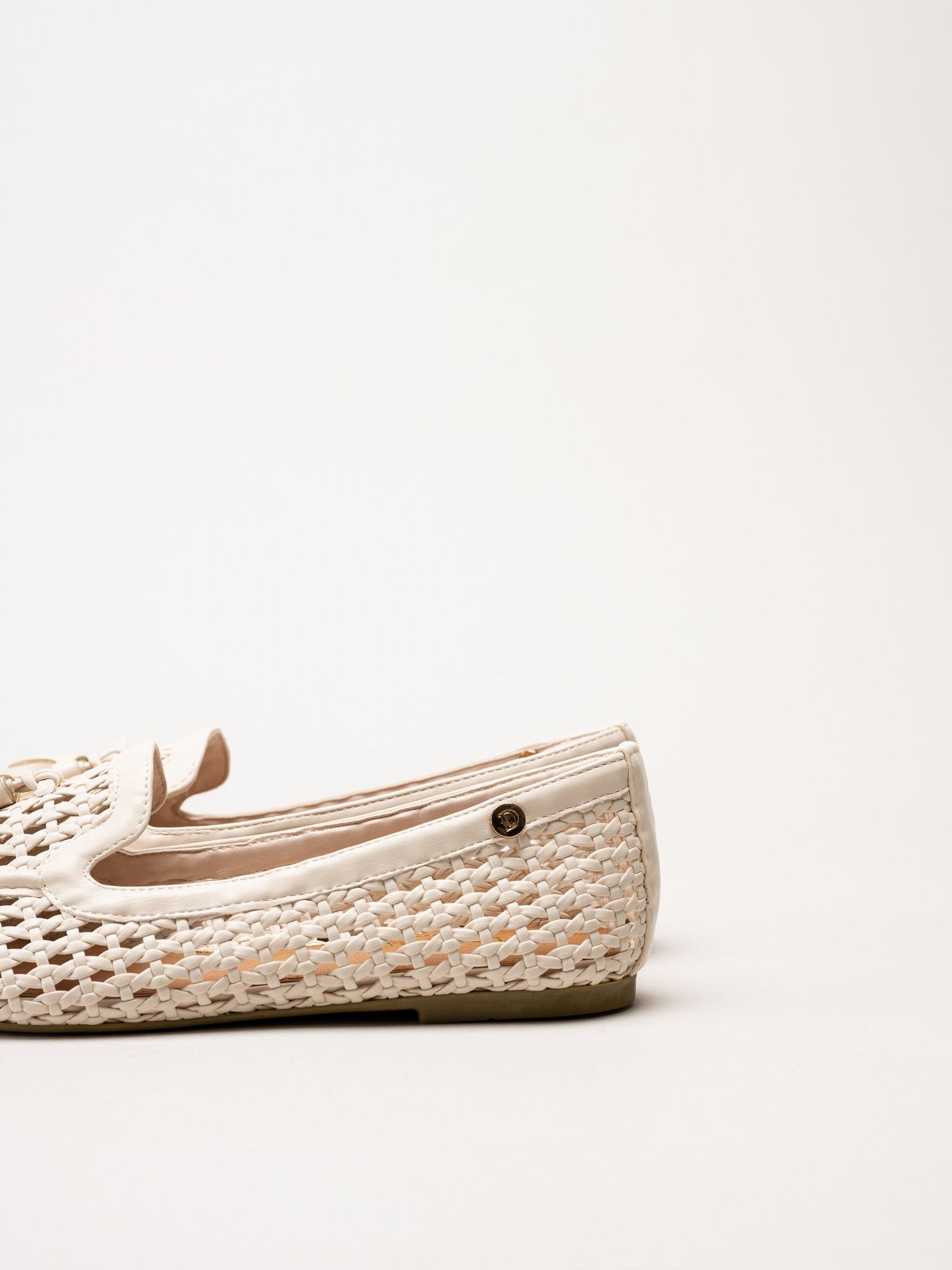 Duffy - Beige flätad loafers