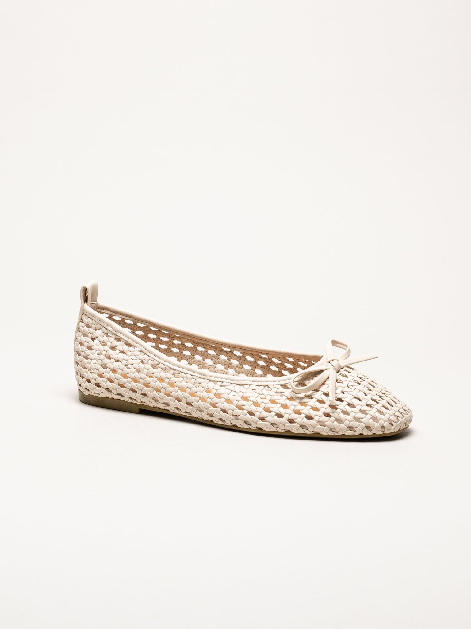 Duffy - Beige flätad ballerinaskor