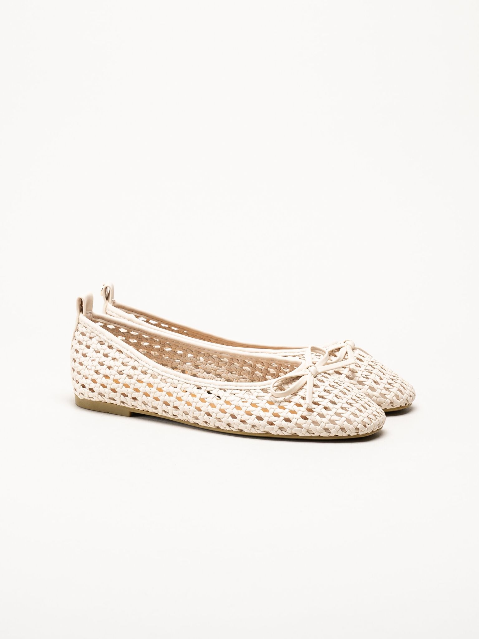Duffy - Beige flätad ballerinaskor