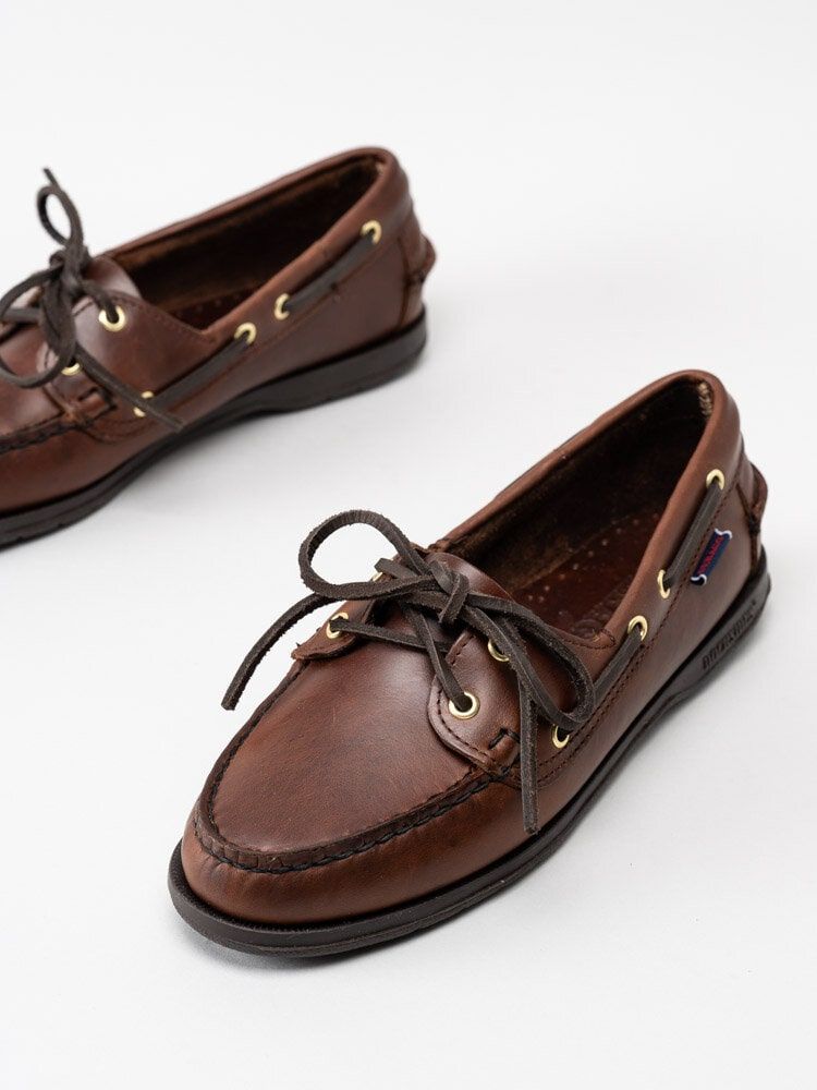 Sebago - Victory Waxy - Mörkbruna seglarskor i skinn