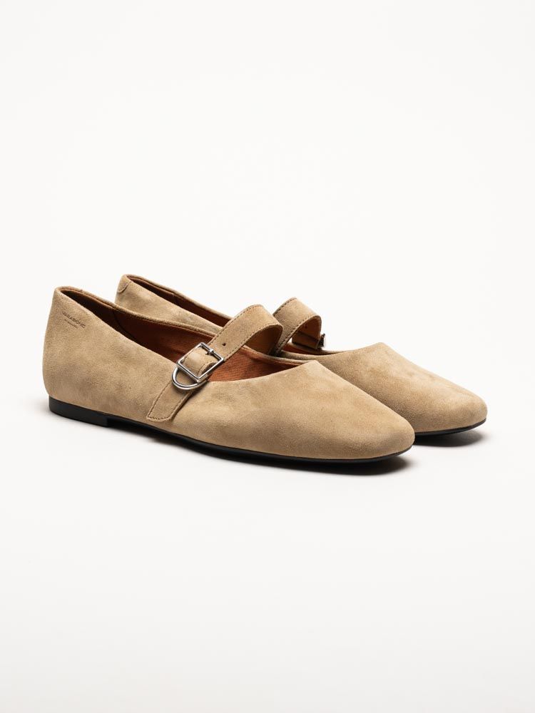 Vagabond - Jolin - Beige ballerinaskor i mocka