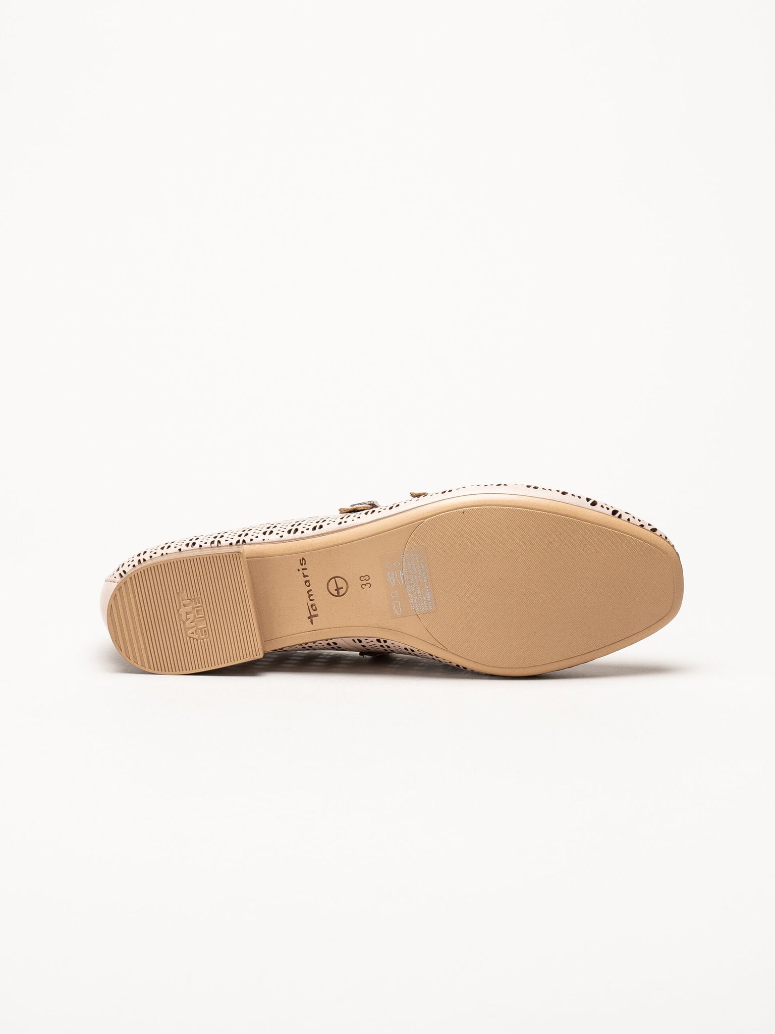 Tamaris - Rosa ballerinaskor i skinn