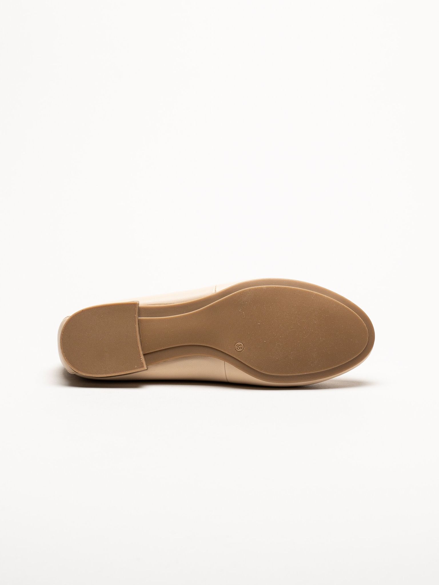 Tamaris - Beige ballerinaskor i skinn