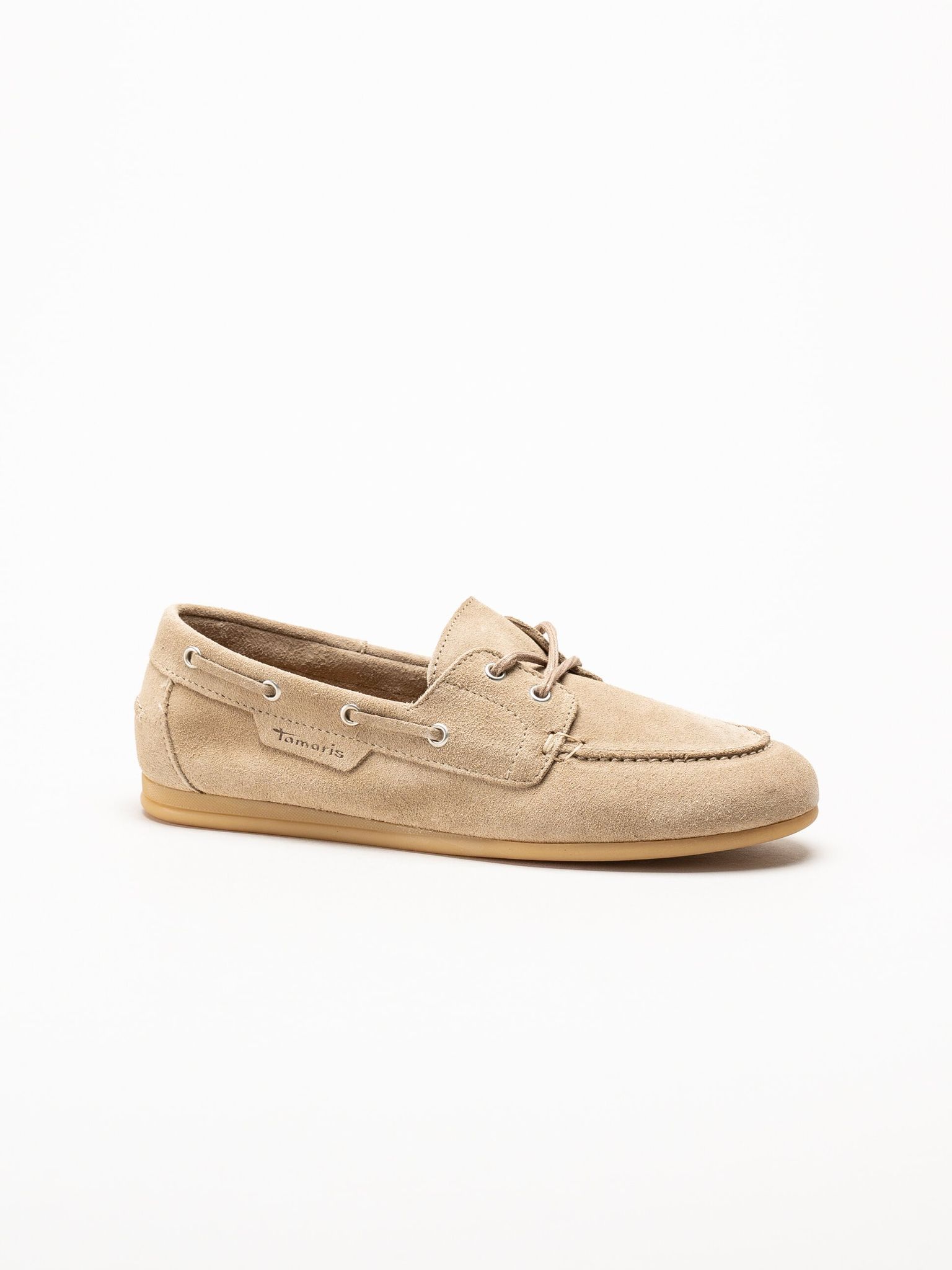 Tamaris - Beige loafers i mocka