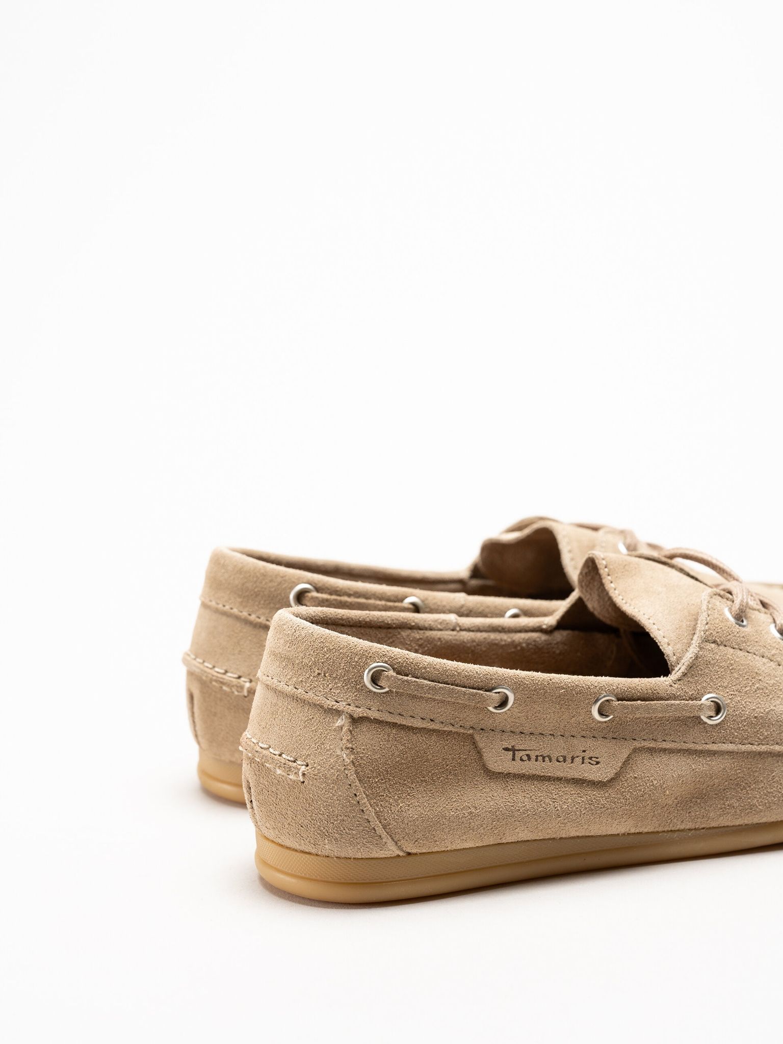 Tamaris - Beige loafers i mocka