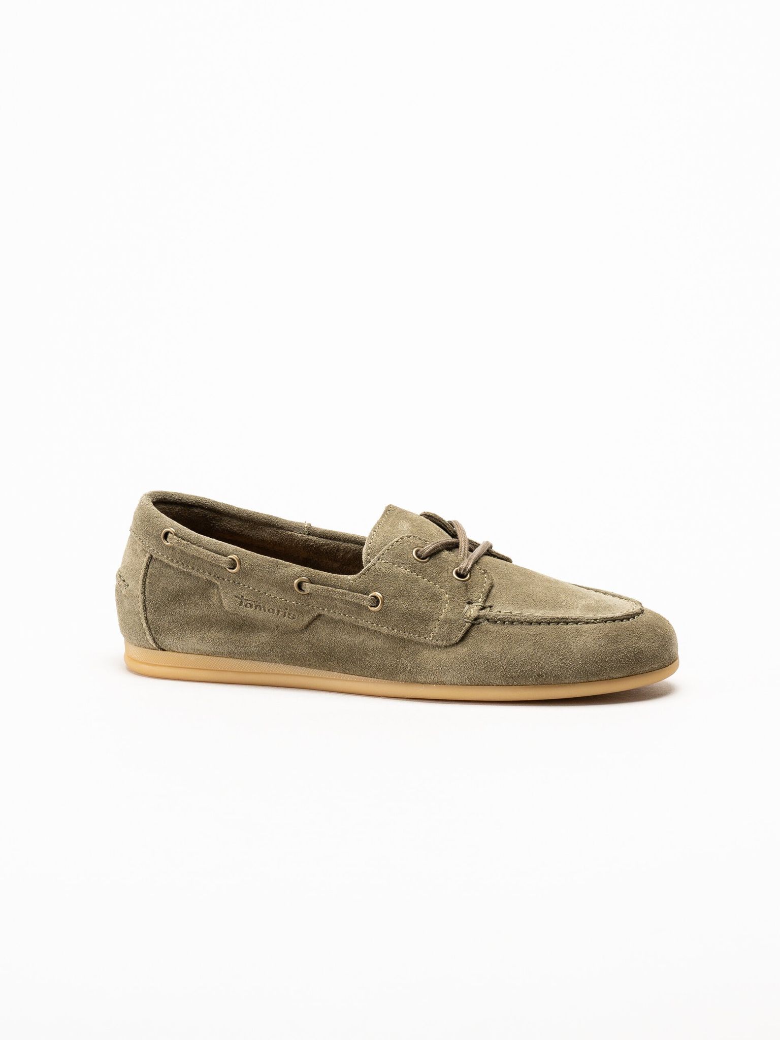 Tamaris - Gröna loafers i mocka