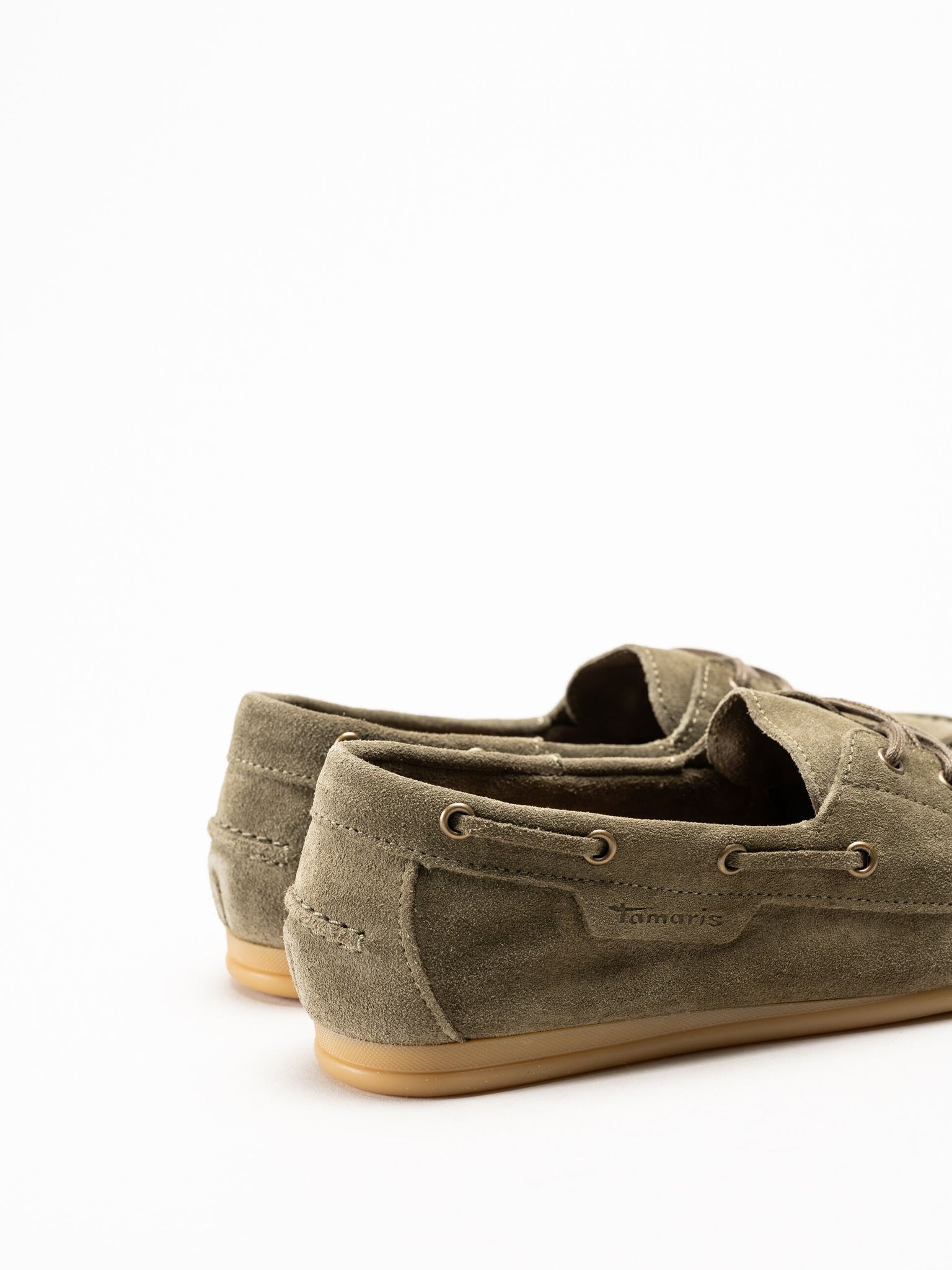 Tamaris - Gröna loafers i mocka