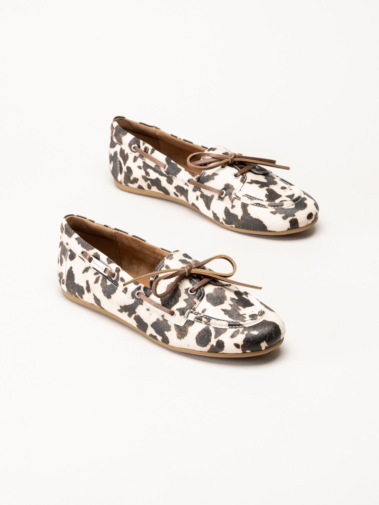 Tamaris - Djurmönstrade loafers i skinnimitation
