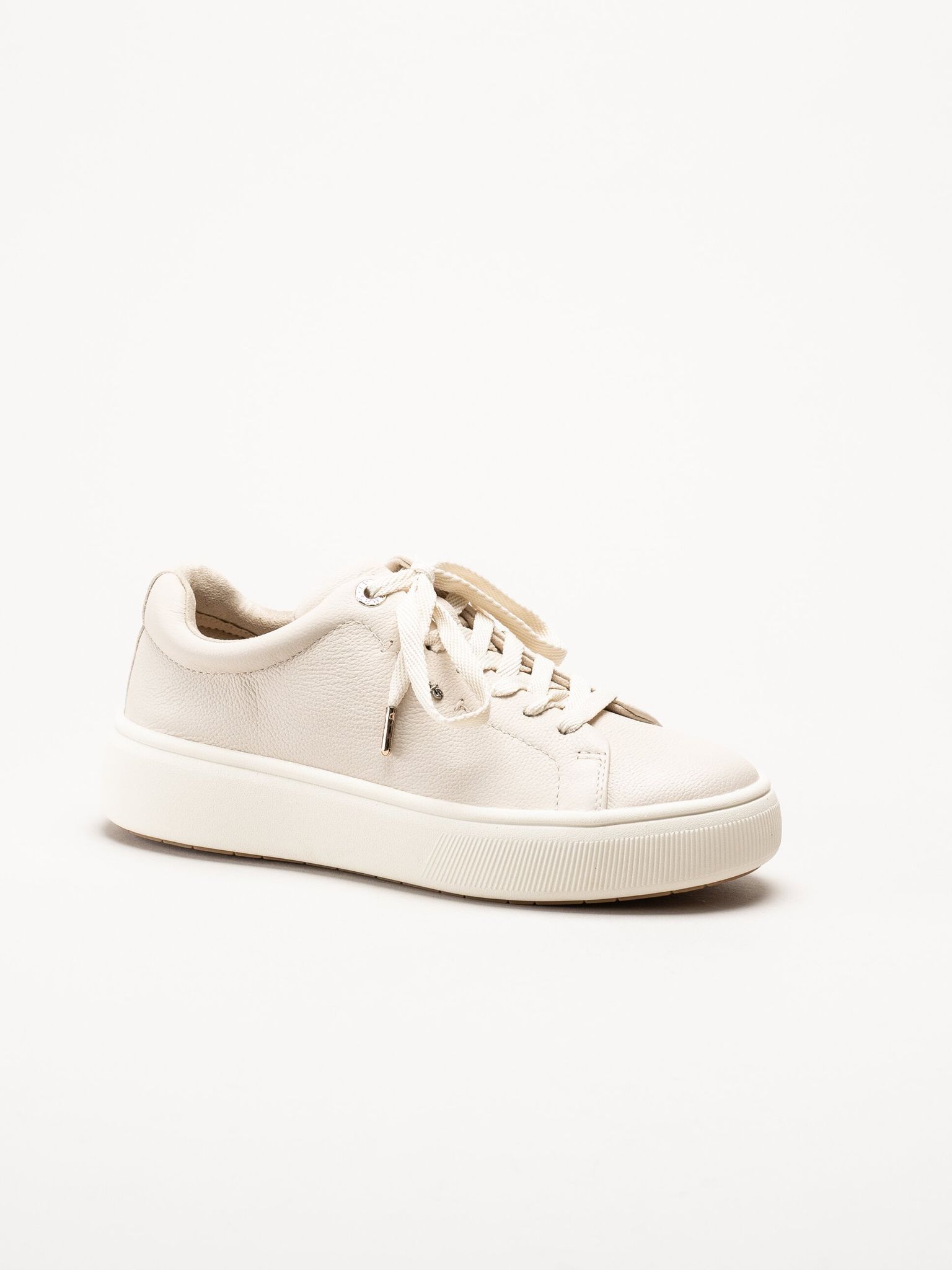 Tamaris - Beige sneakers i skinn