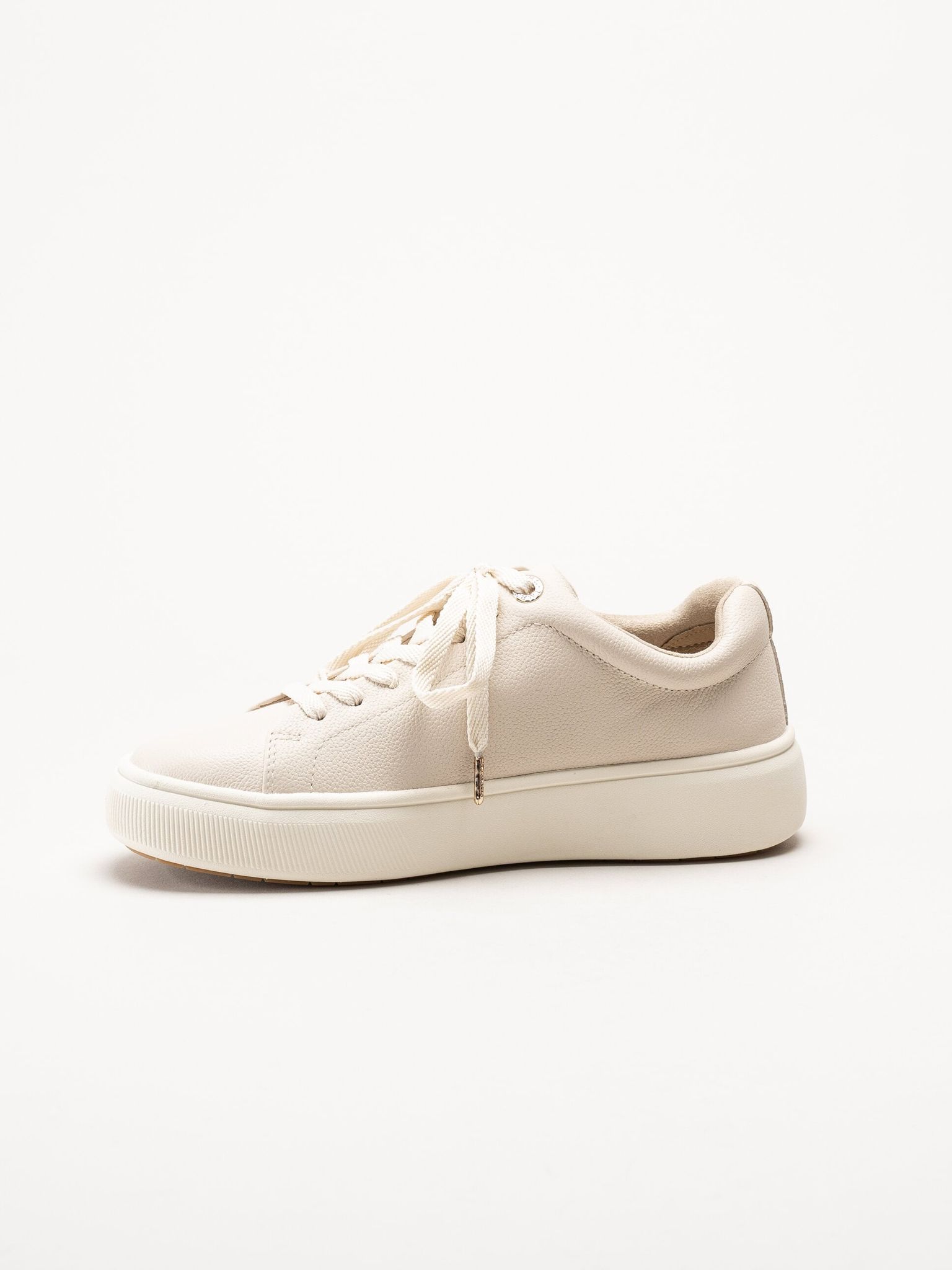 Tamaris - Beige sneakers i skinn