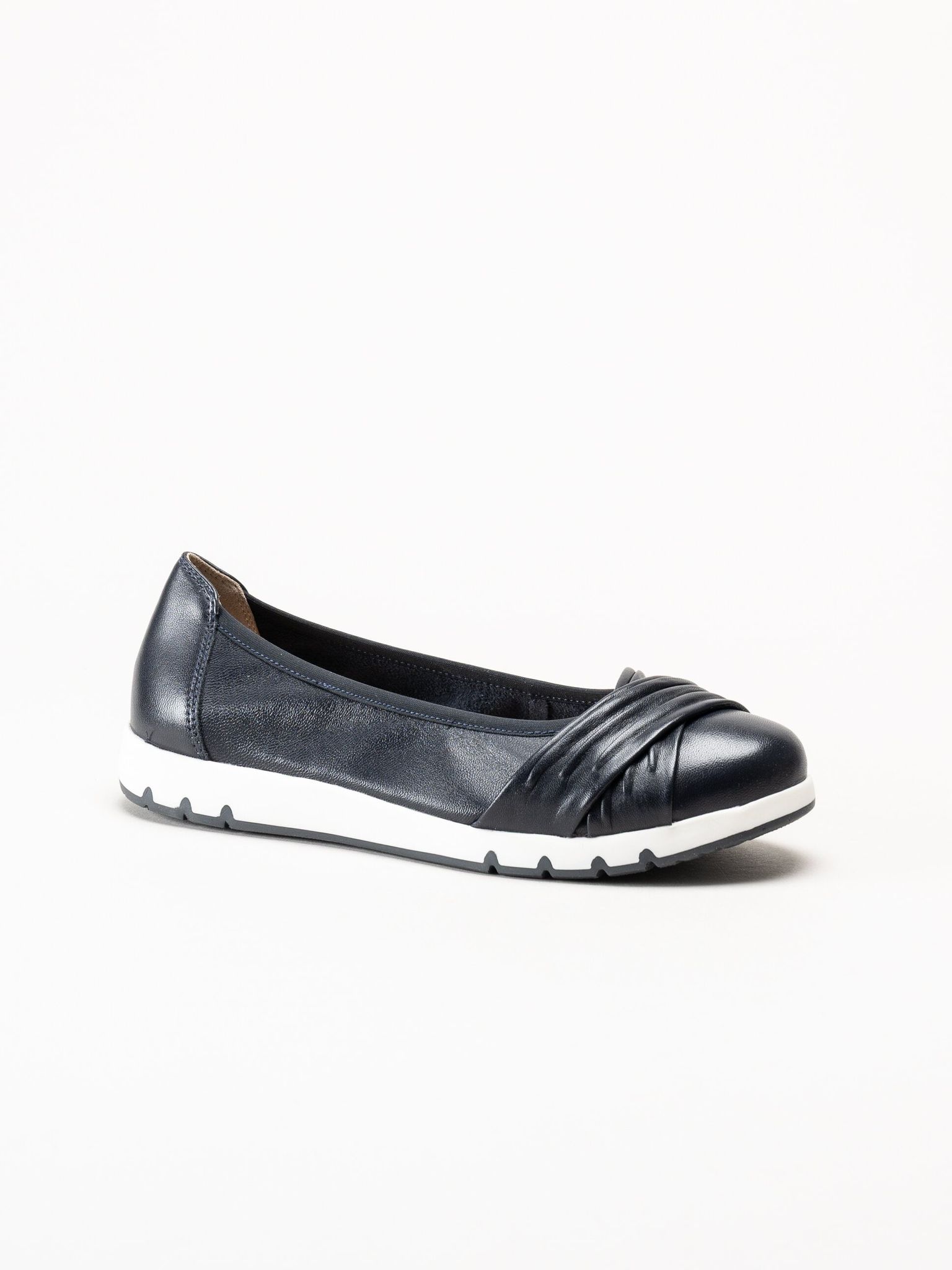 Caprice - Mörkblå ballerinaskor i skinn