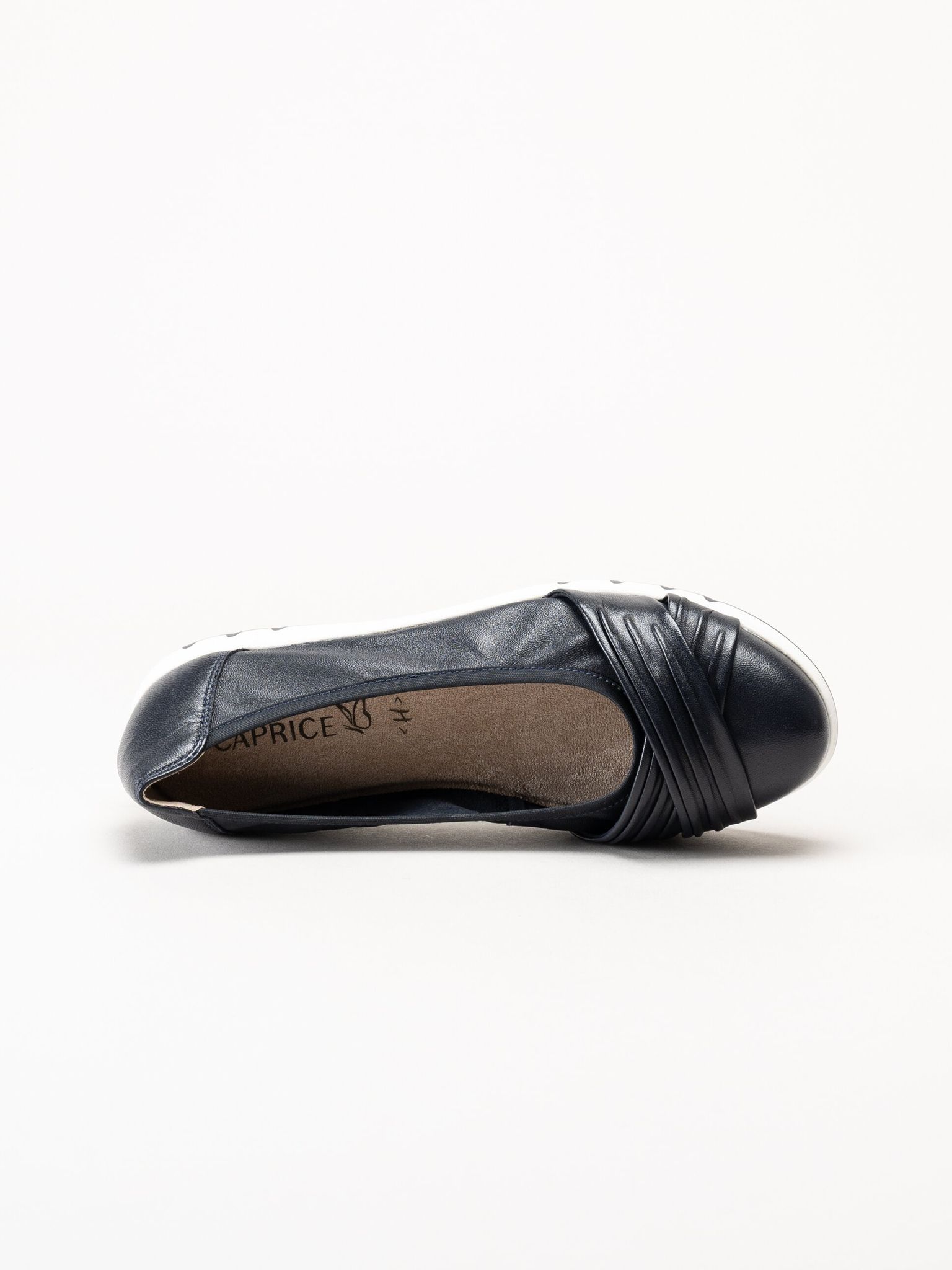 Caprice - Mörkblå ballerinaskor i skinn