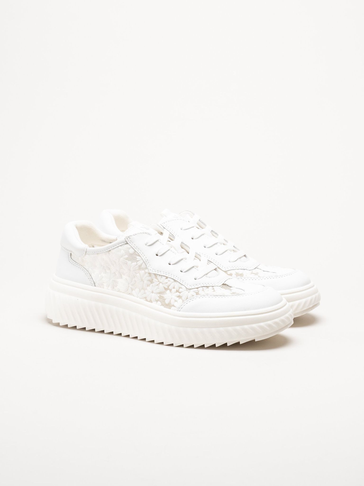 Caprice - Vita broderade sneakers