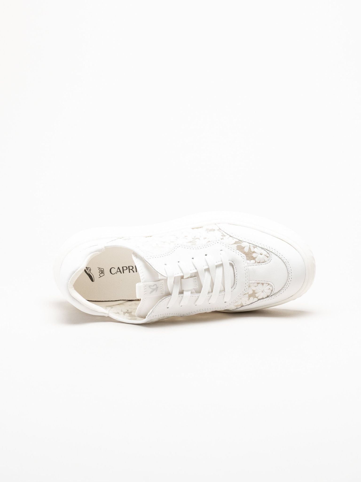 Caprice - Vita broderade sneakers