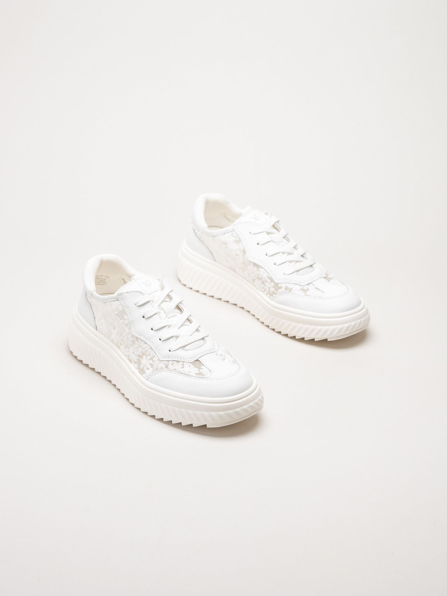 Caprice - Vita broderade sneakers