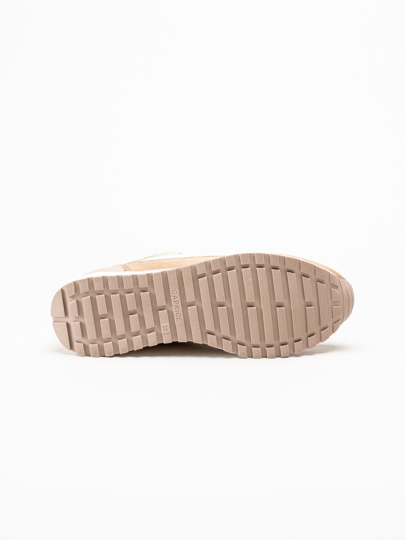 Caprice - Beige sneakers i skinn