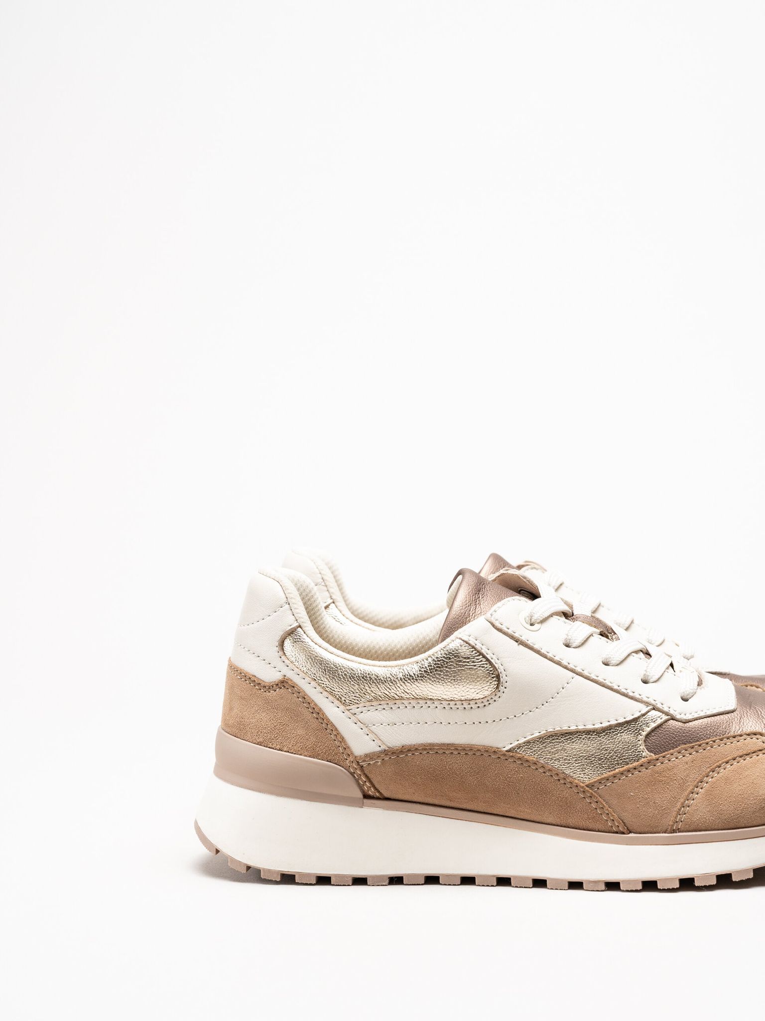 Caprice - Beige sneakers i skinn