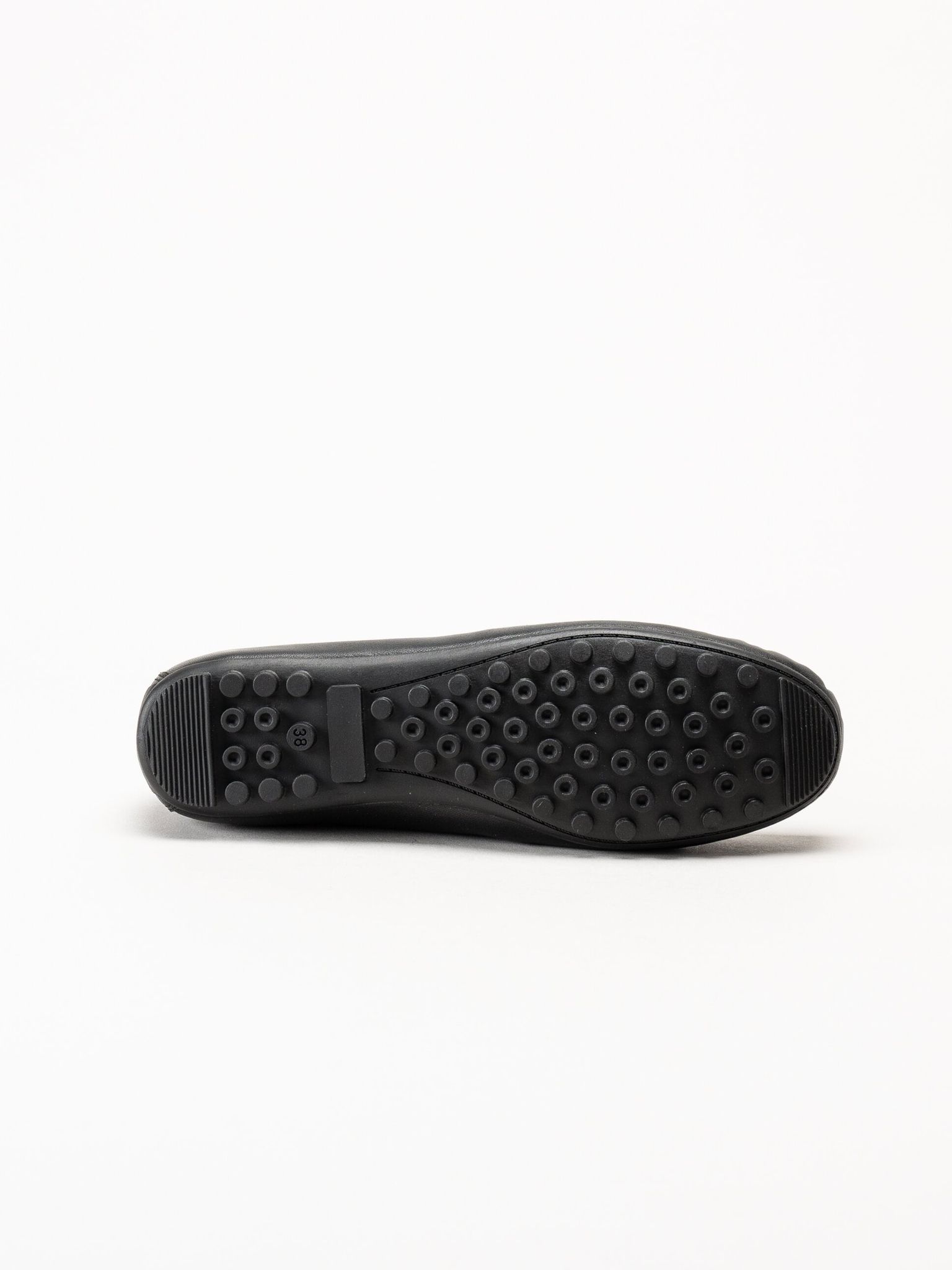 Caprice - Svarta loafers i skinn