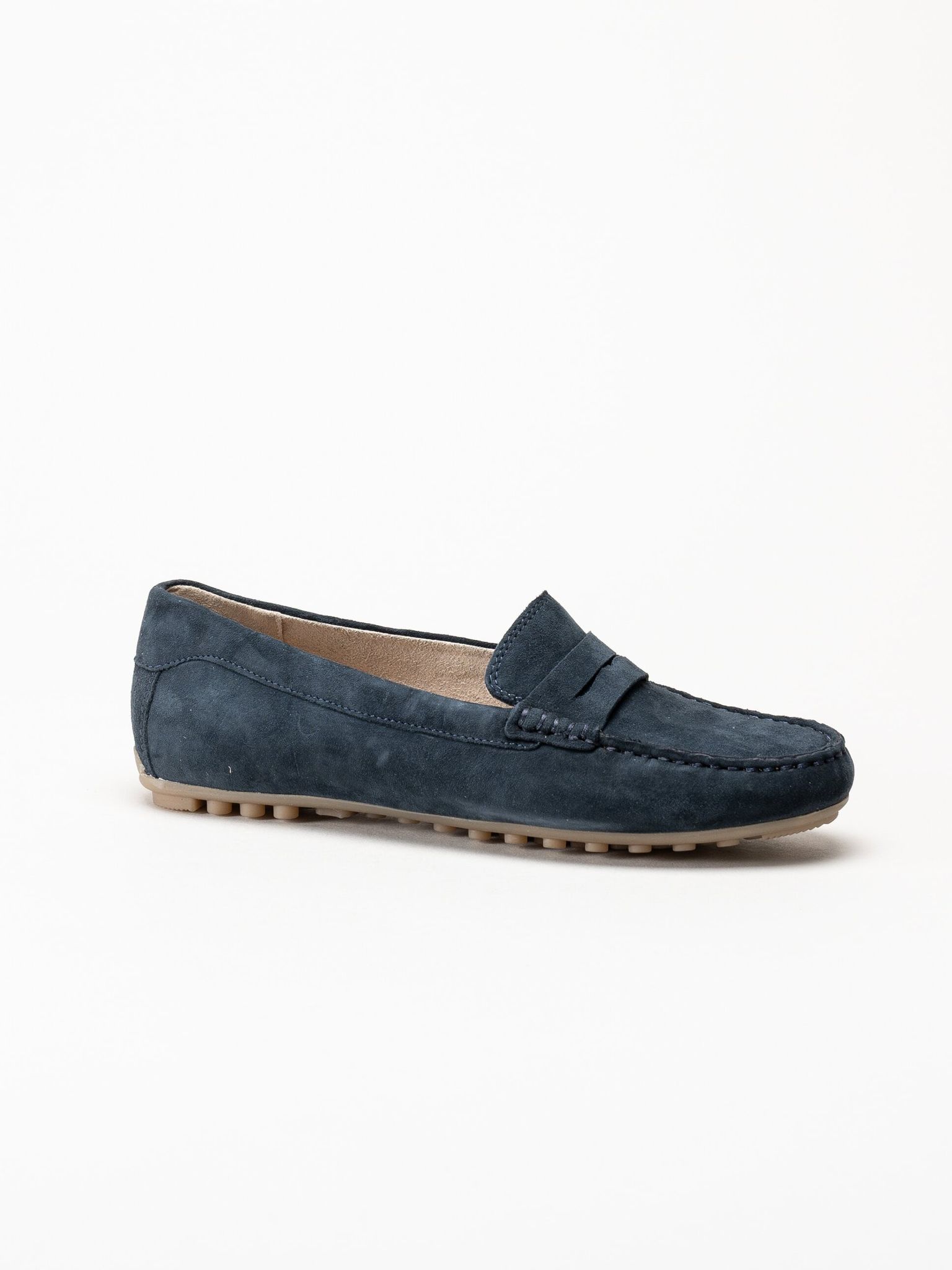 Caprice - Mörkblå loafers i mocka