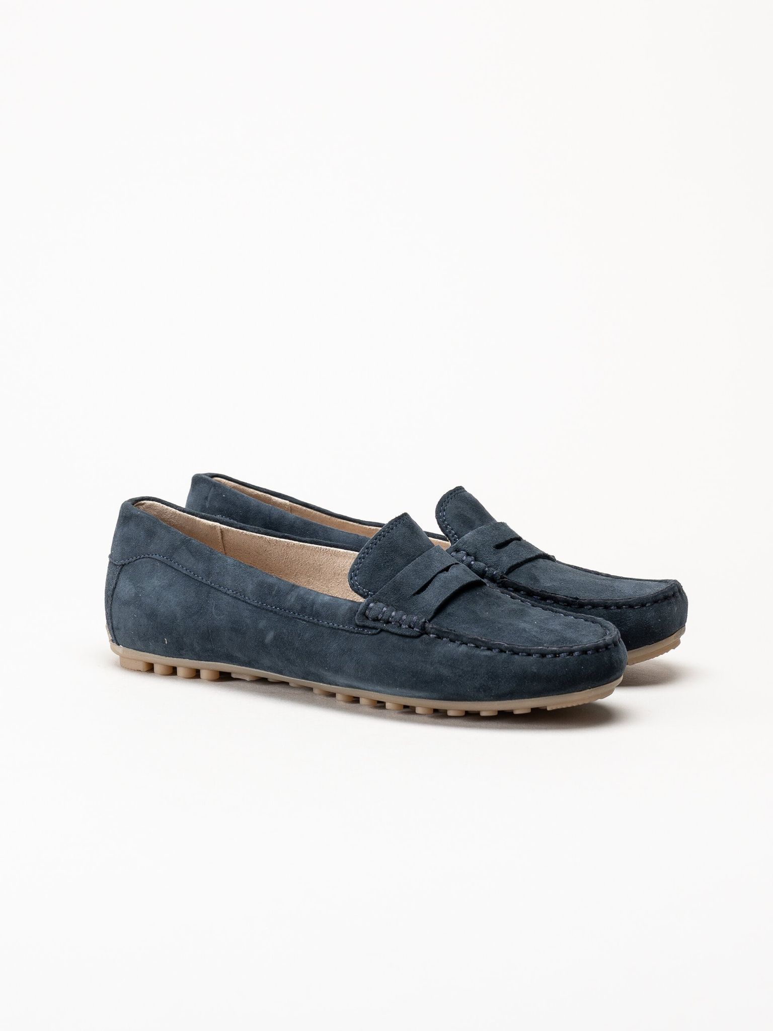 Caprice - Mörkblå loafers i mocka