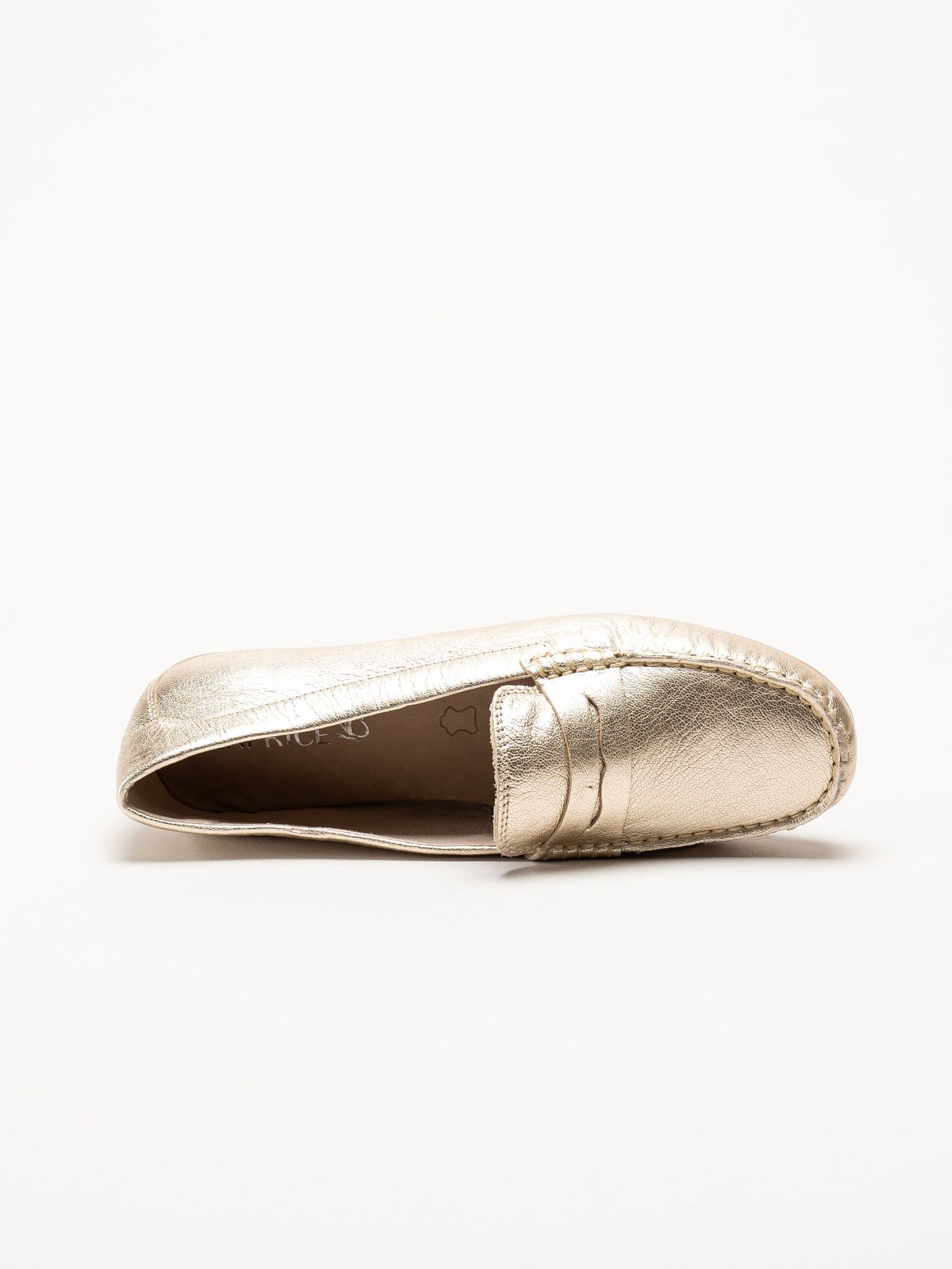 Caprice - Guldiga loafers i skinn