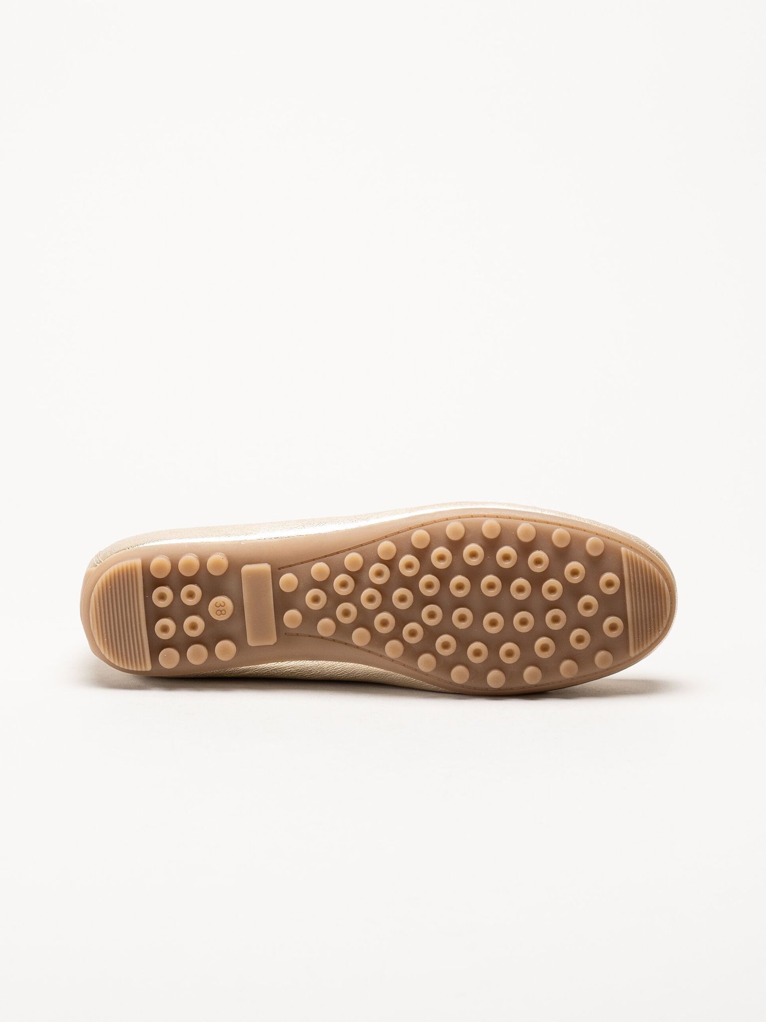Caprice - Guldiga loafers i skinn