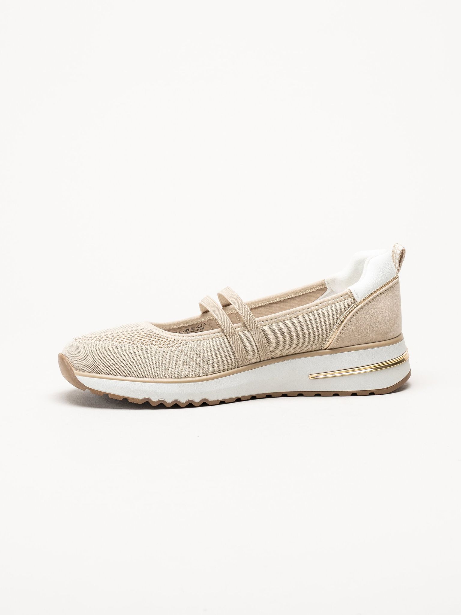 Marco Tozzi - Beige ballerinaskor i mesh
