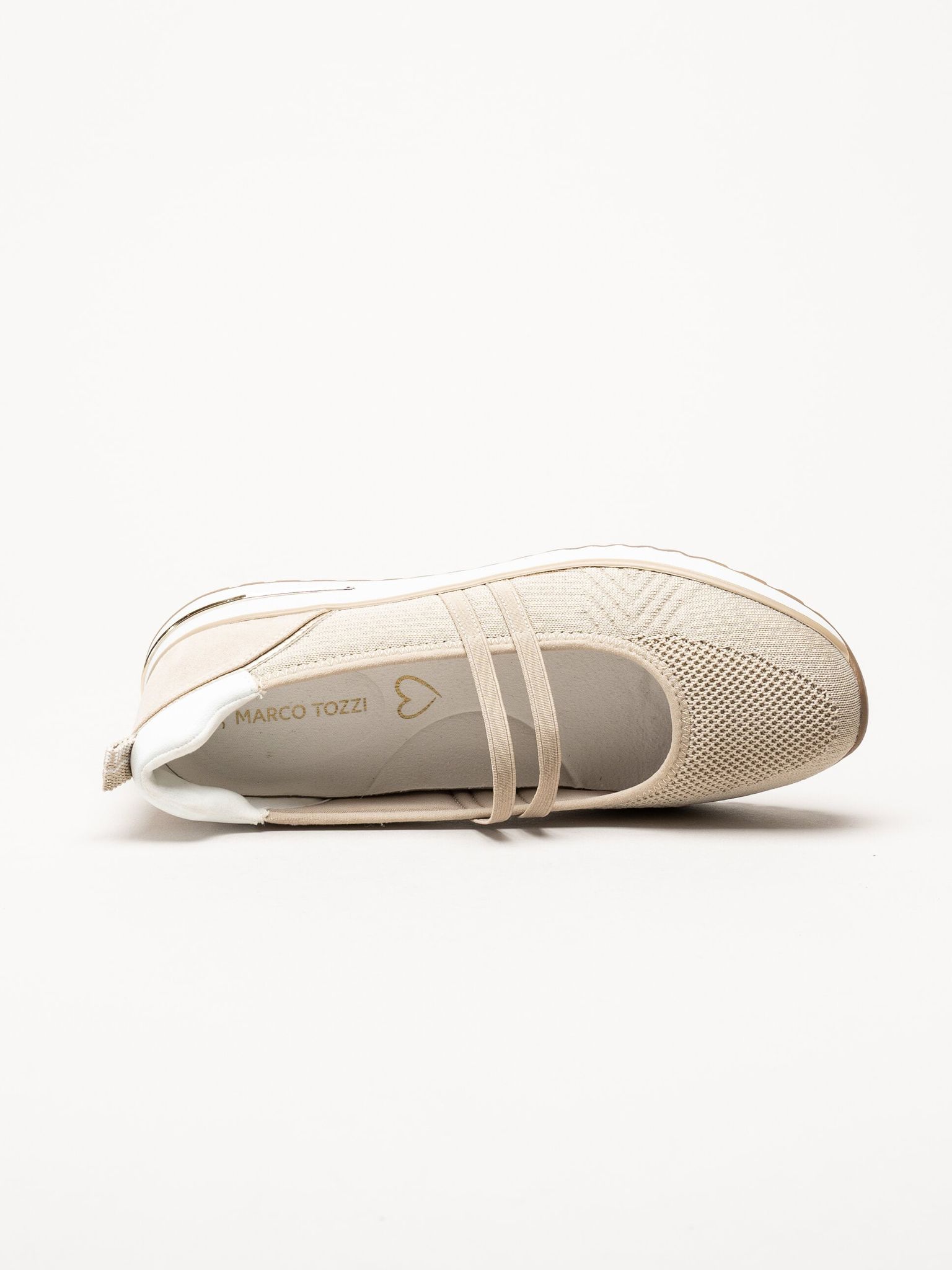 Marco Tozzi - Beige ballerinaskor i mesh