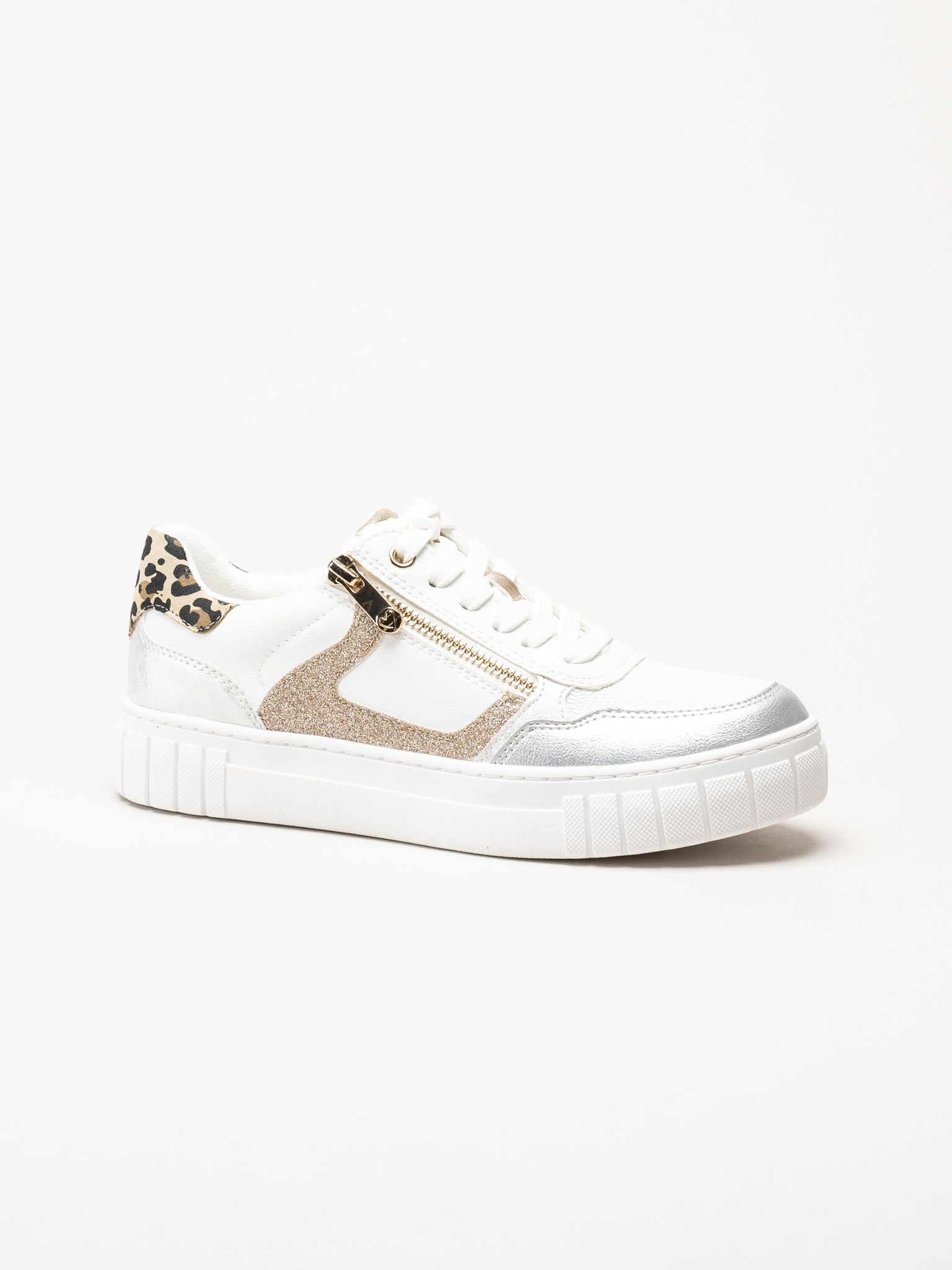 Marco Tozzi - Vita sneakers med dragkedja