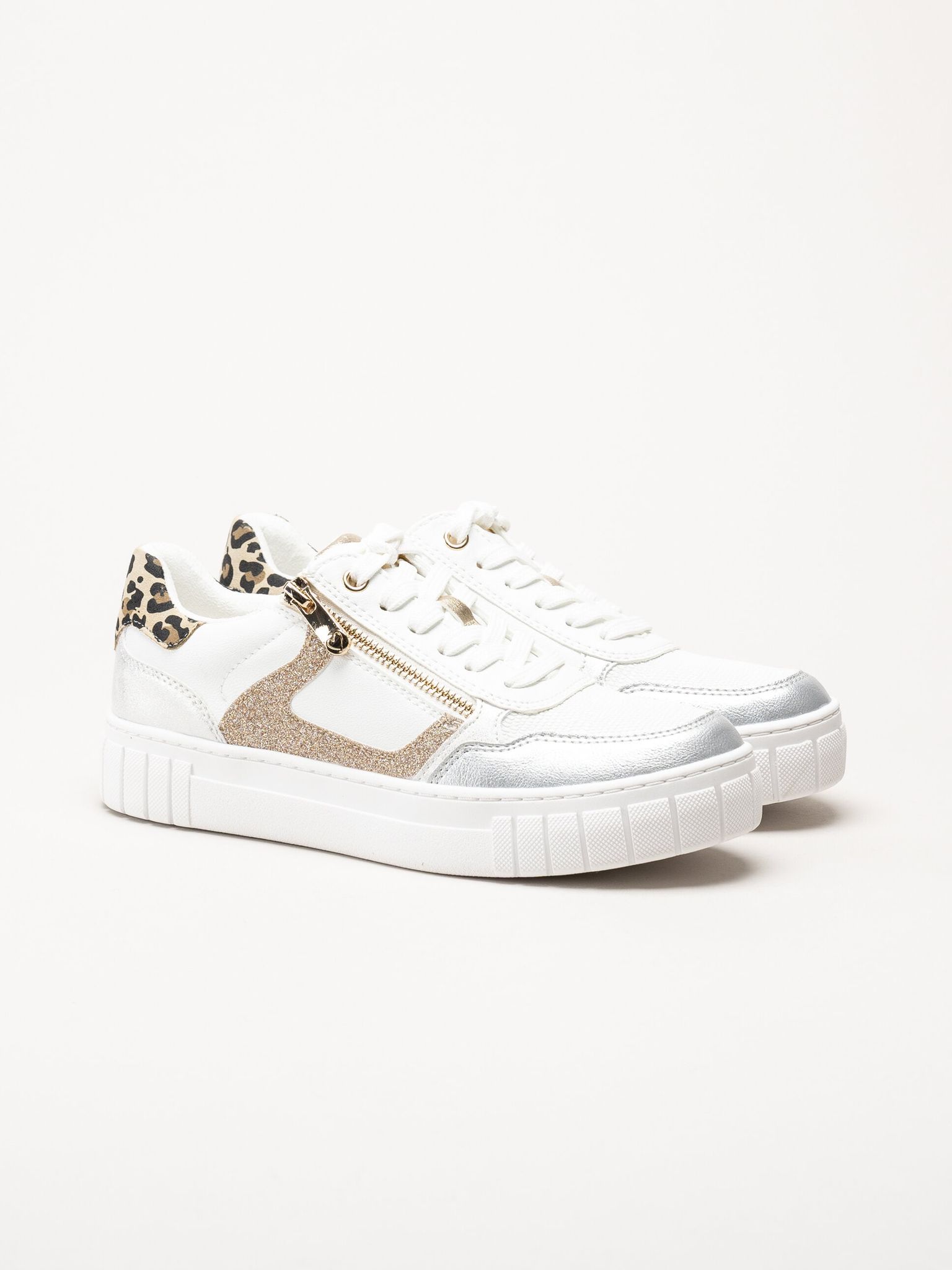 Marco Tozzi - Vita sneakers med dragkedja