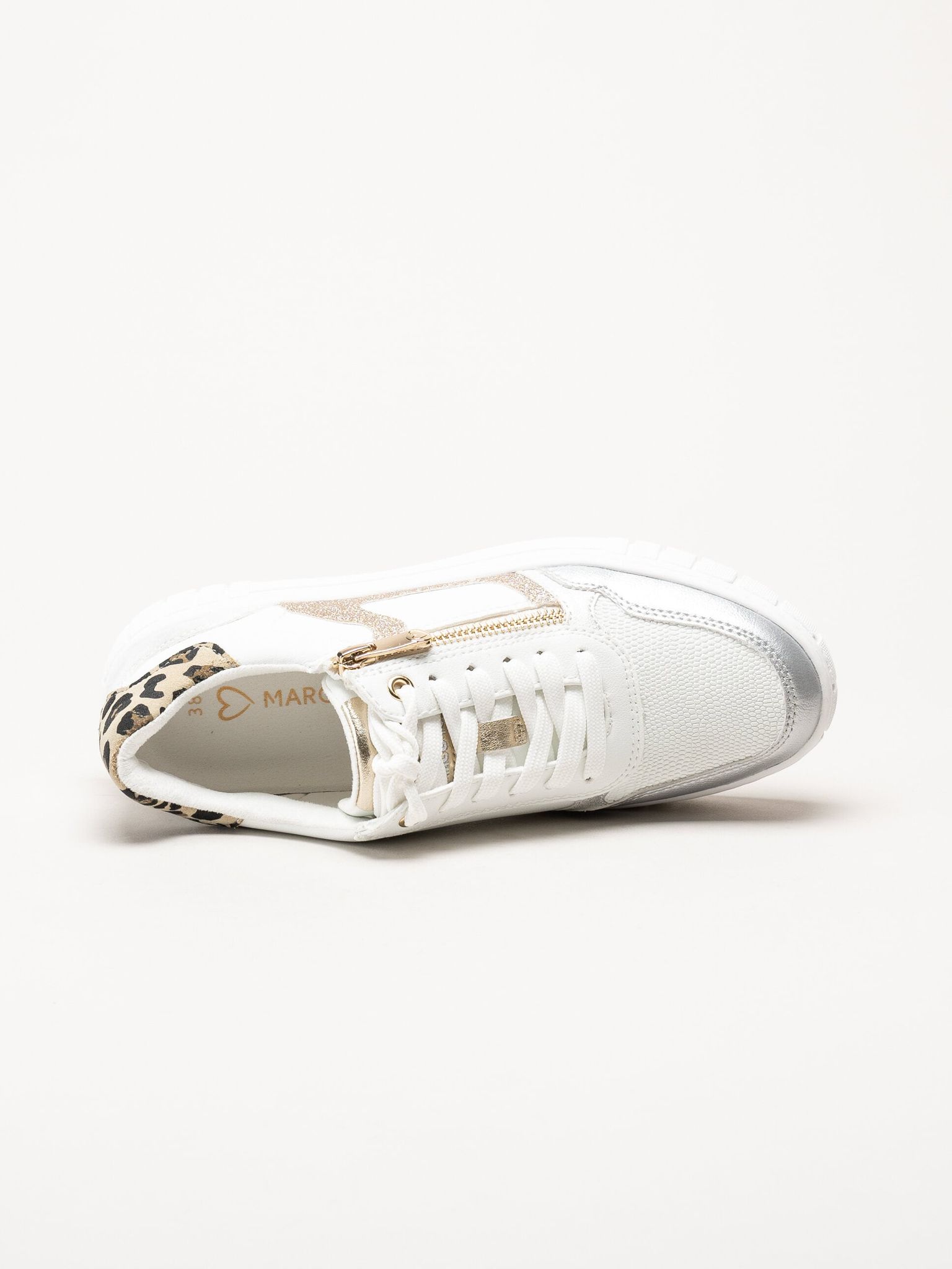 Marco Tozzi - Vita sneakers med dragkedja