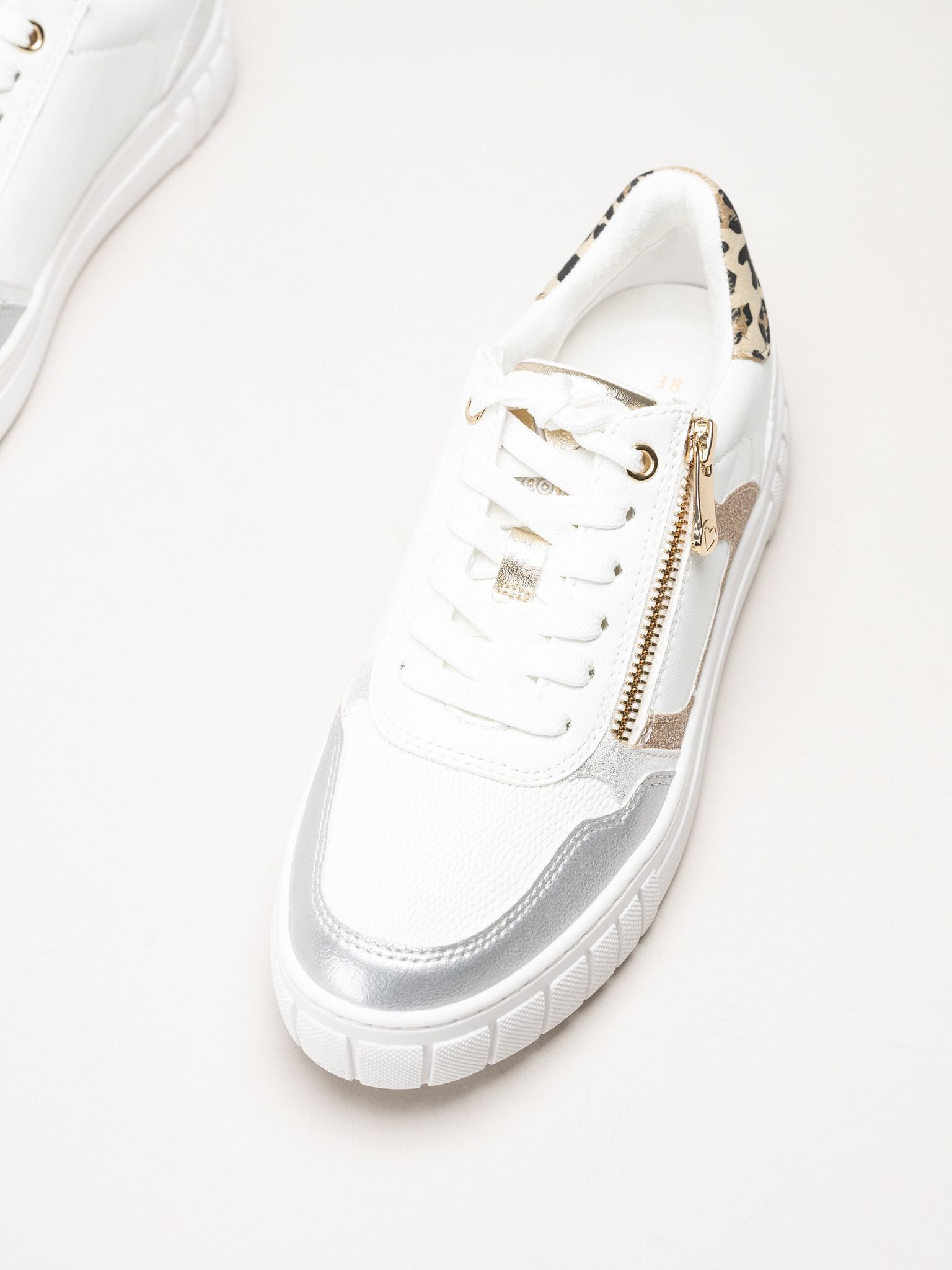 Marco Tozzi - Vita sneakers med dragkedja