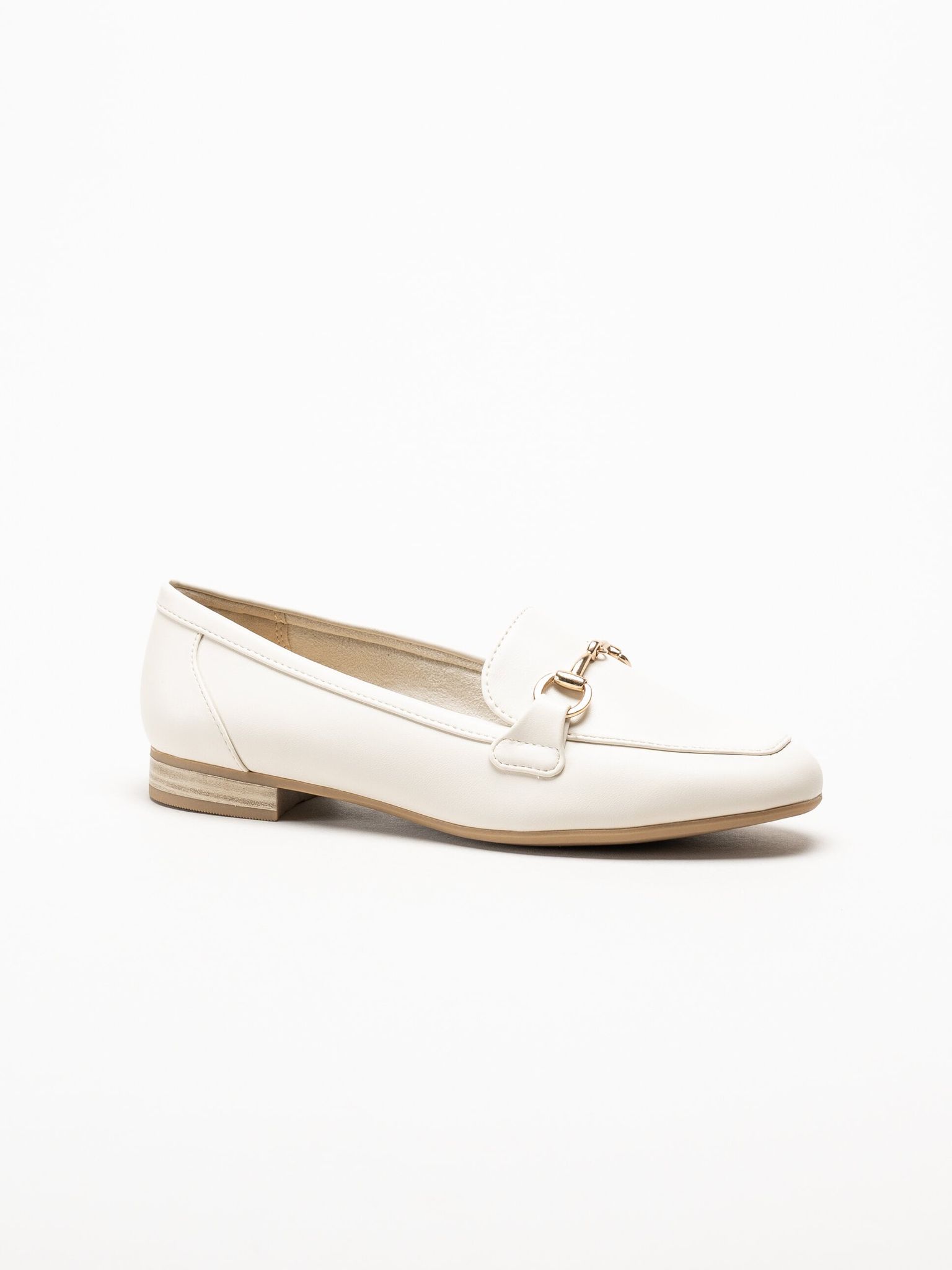 Marco Tozzi - Offwhite loafers i skinnimitation