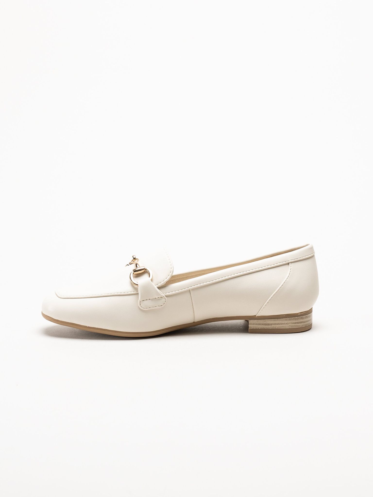 Marco Tozzi - Offwhite loafers i skinnimitation