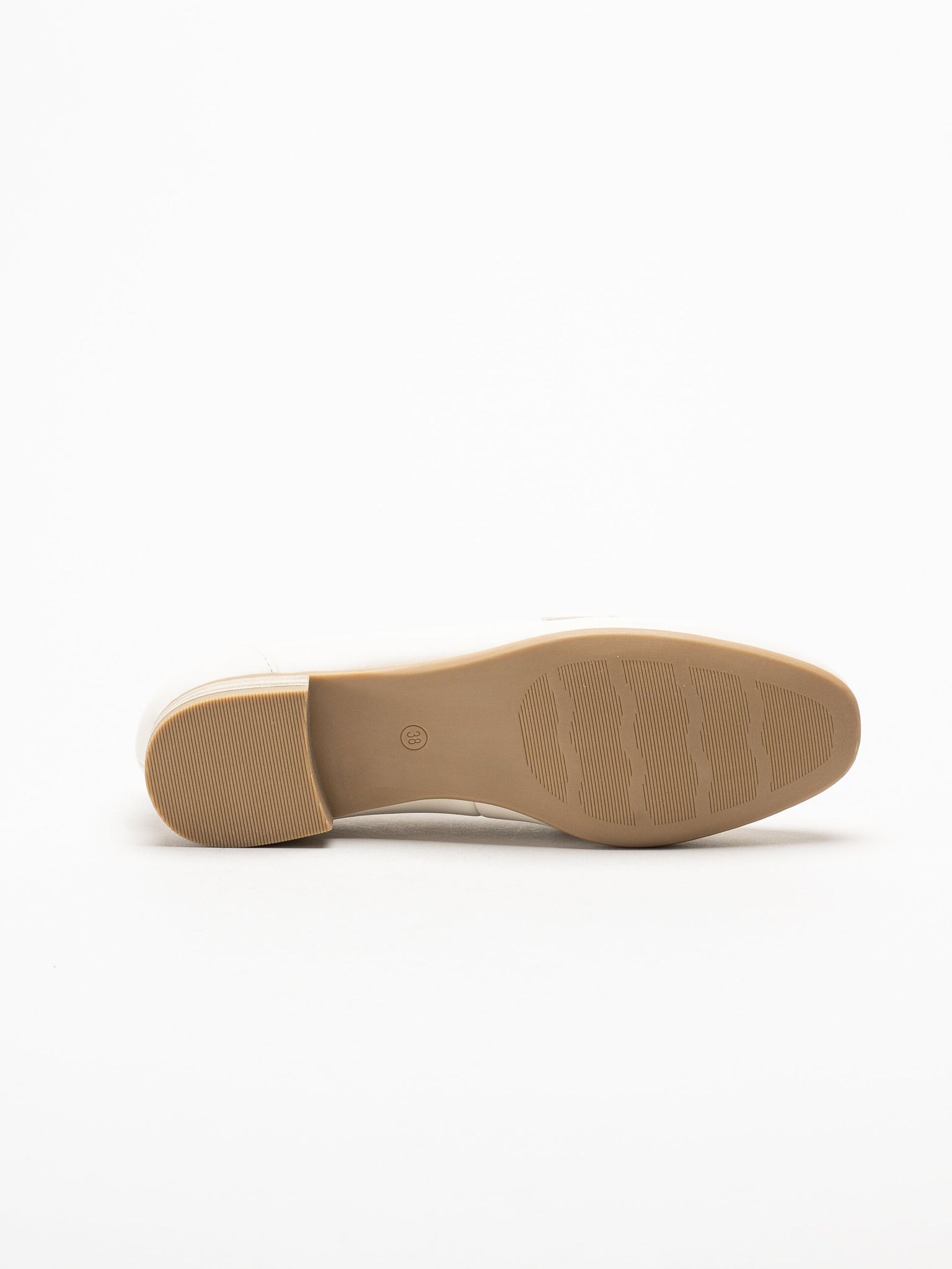 Marco Tozzi - Offwhite loafers i skinnimitation