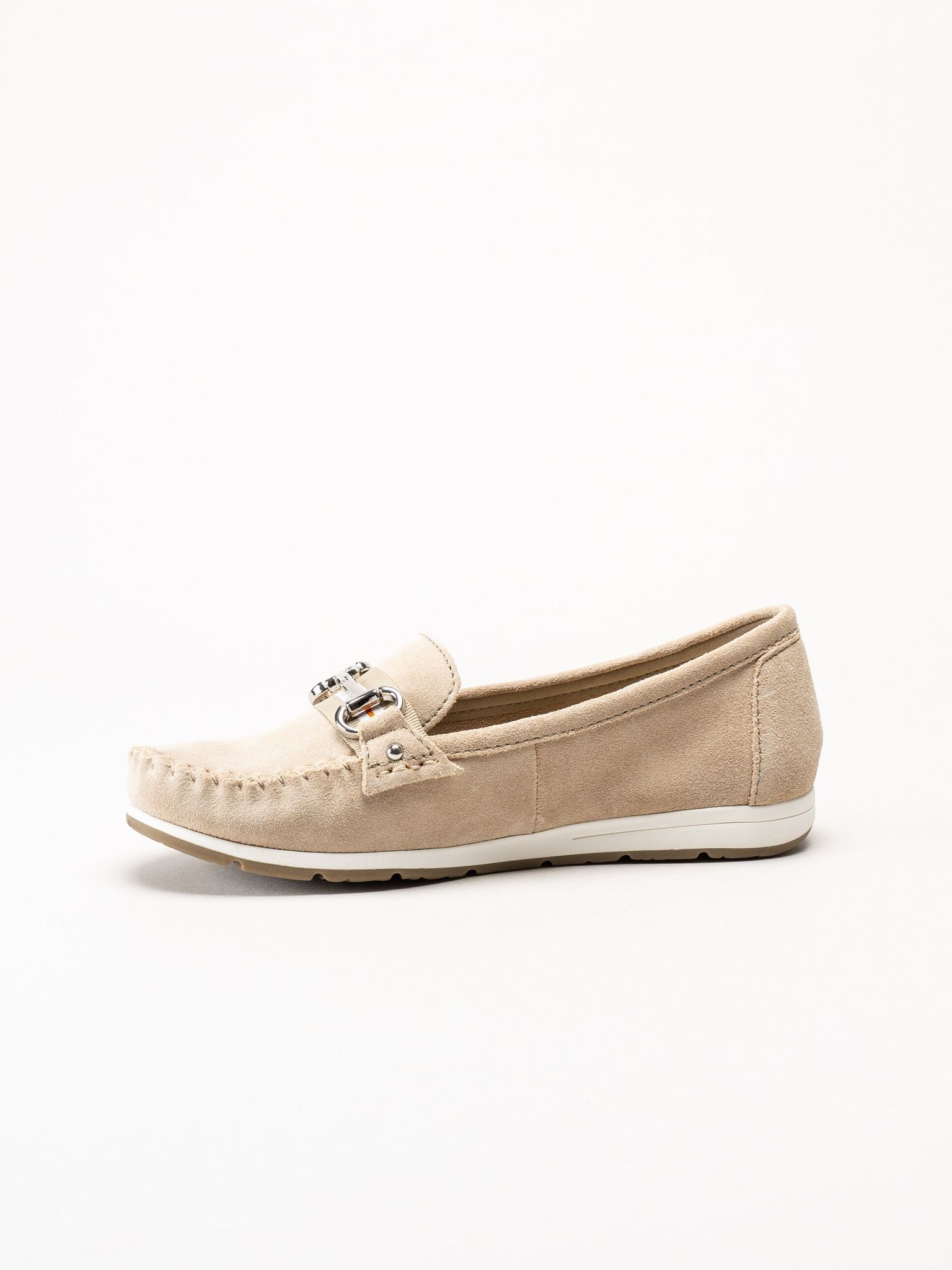 Marco Tozzi - Beige loafers i mocka