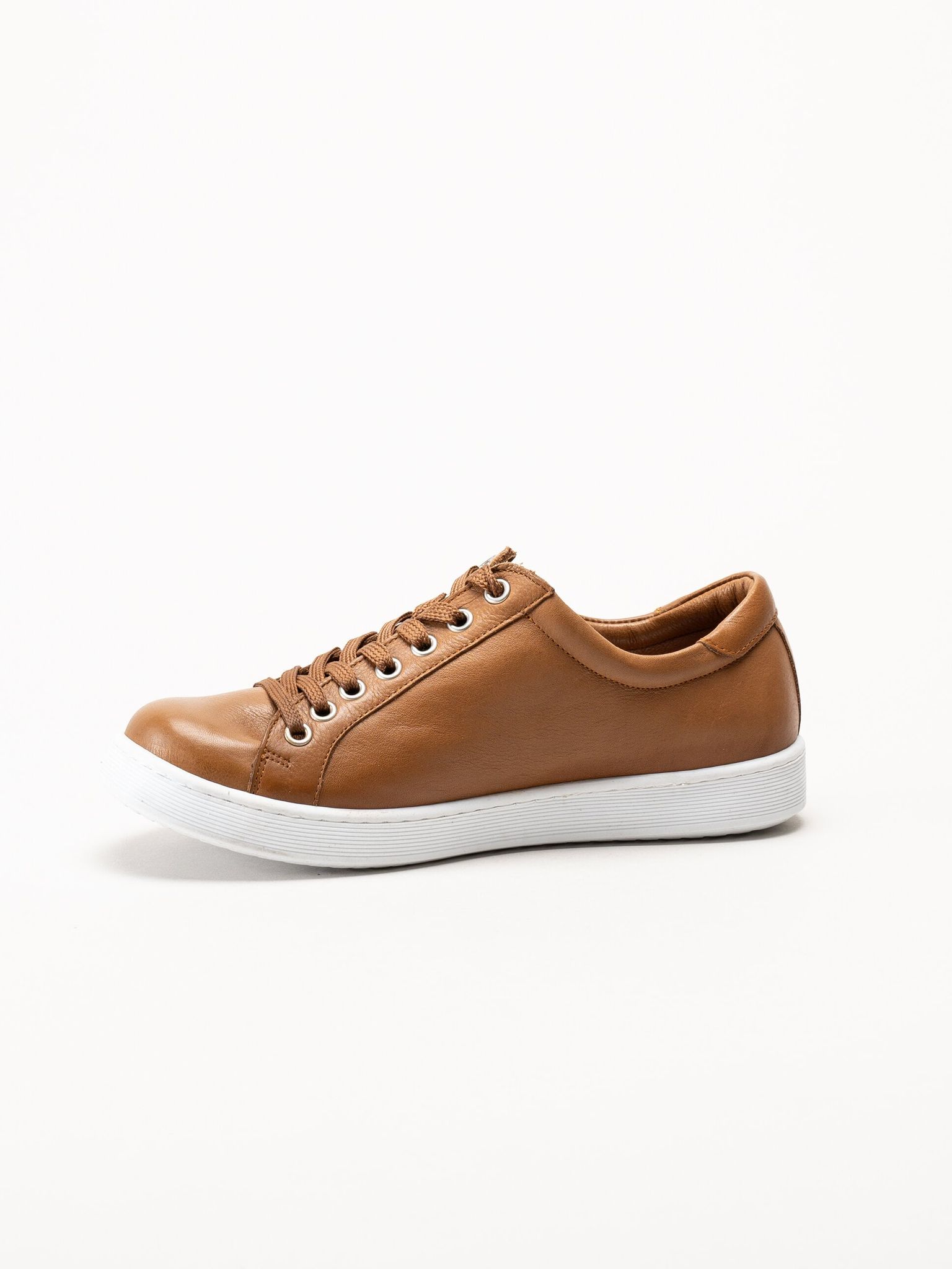 Esgano - Ljusbruna sneakers i skinn