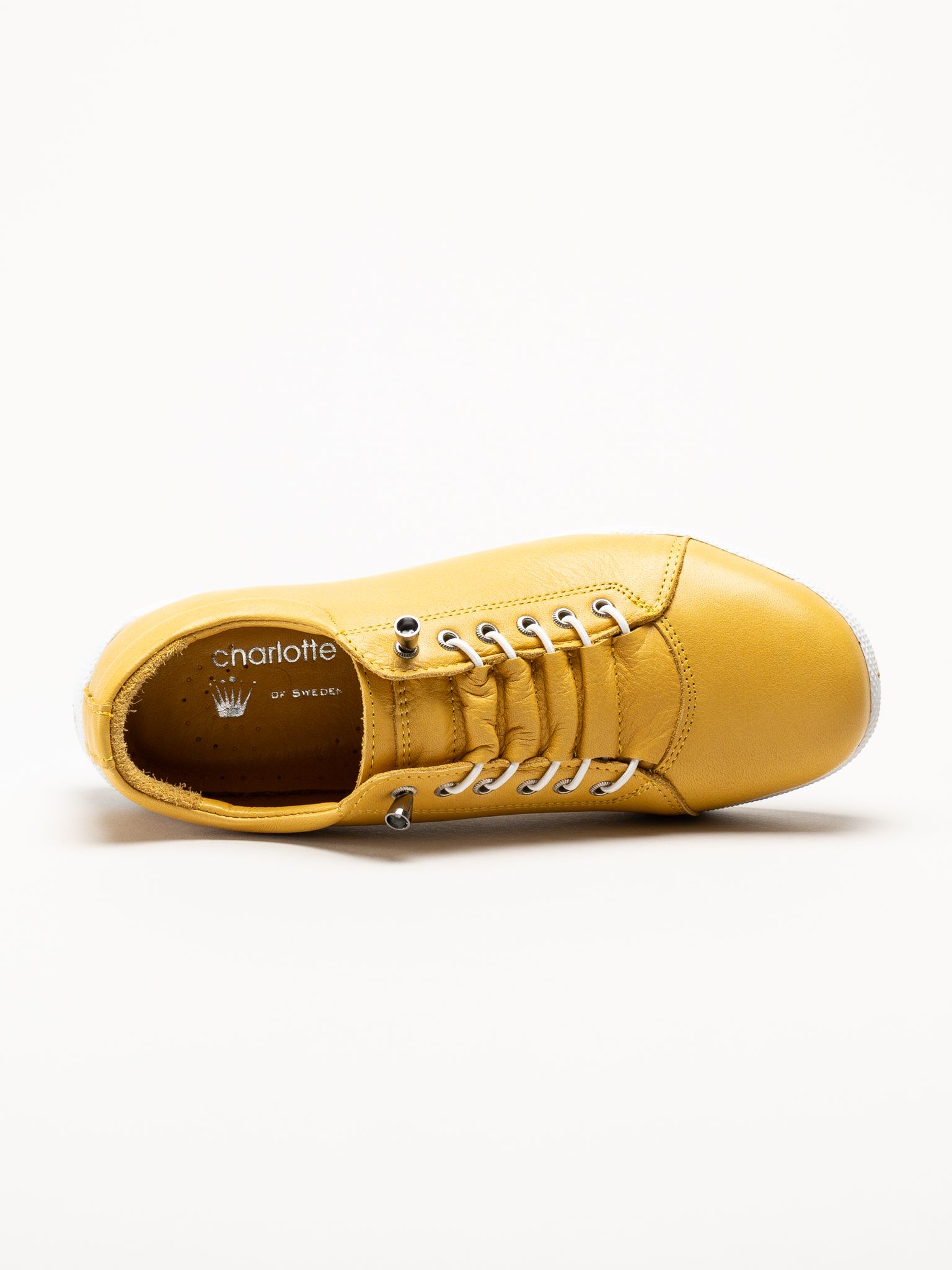 Charlotte of Sweden - Gula sneakers i skinn