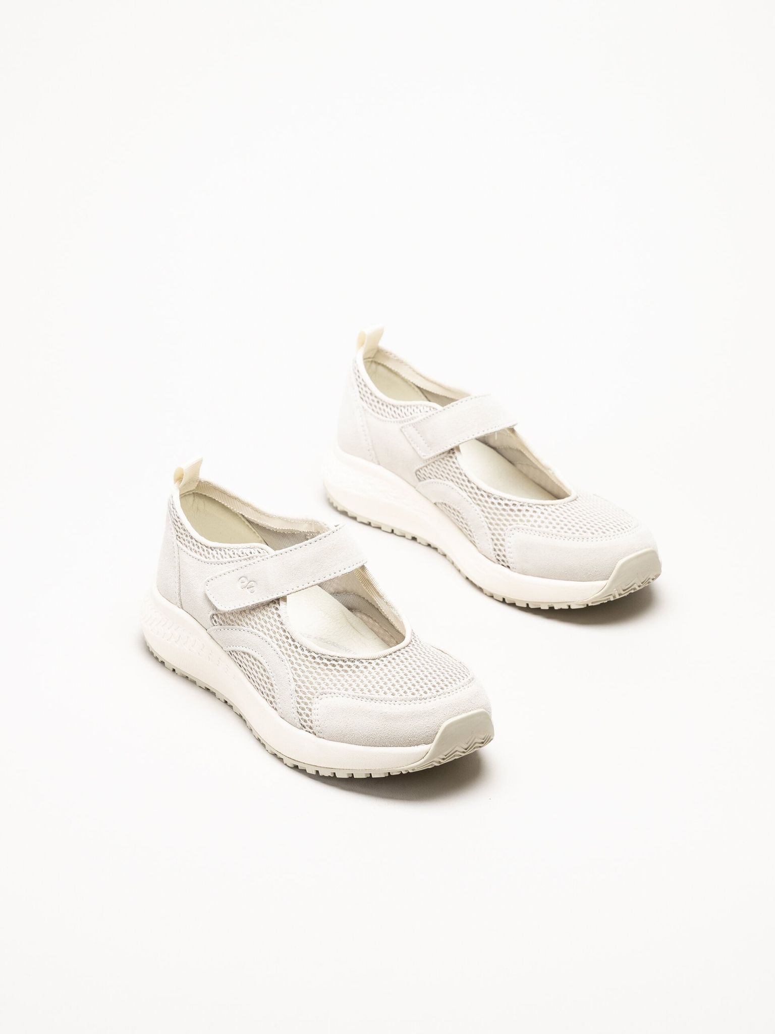 Green Comfort - Zigga Mary Jane - Ljusgrå mary jane ballerinasko