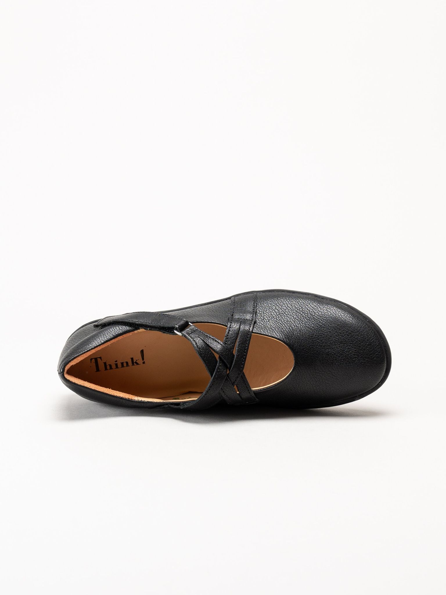 Think - Nature - Svarta ballerinaskor i skinn