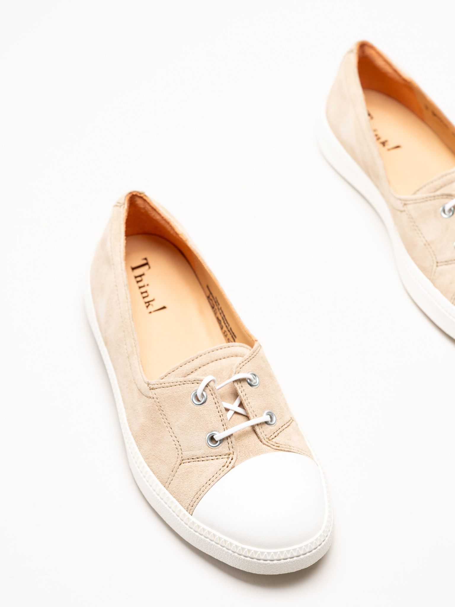Think - Turna - Beige Ballerina i mocka