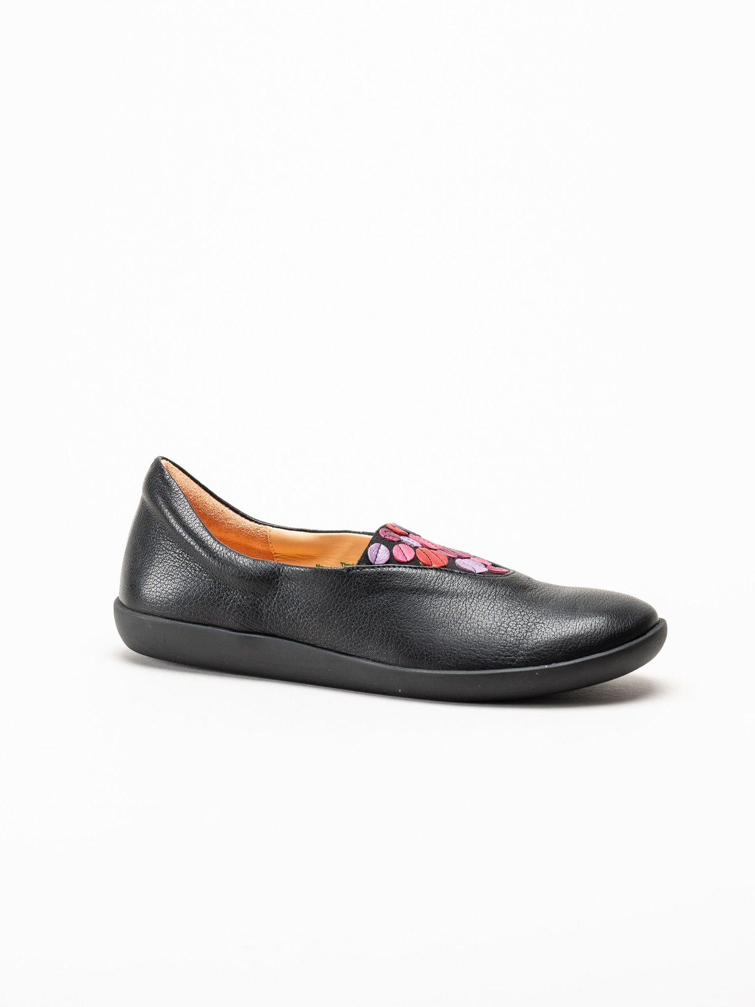 Think - Turna - Svarta ballerinaskor i skinn