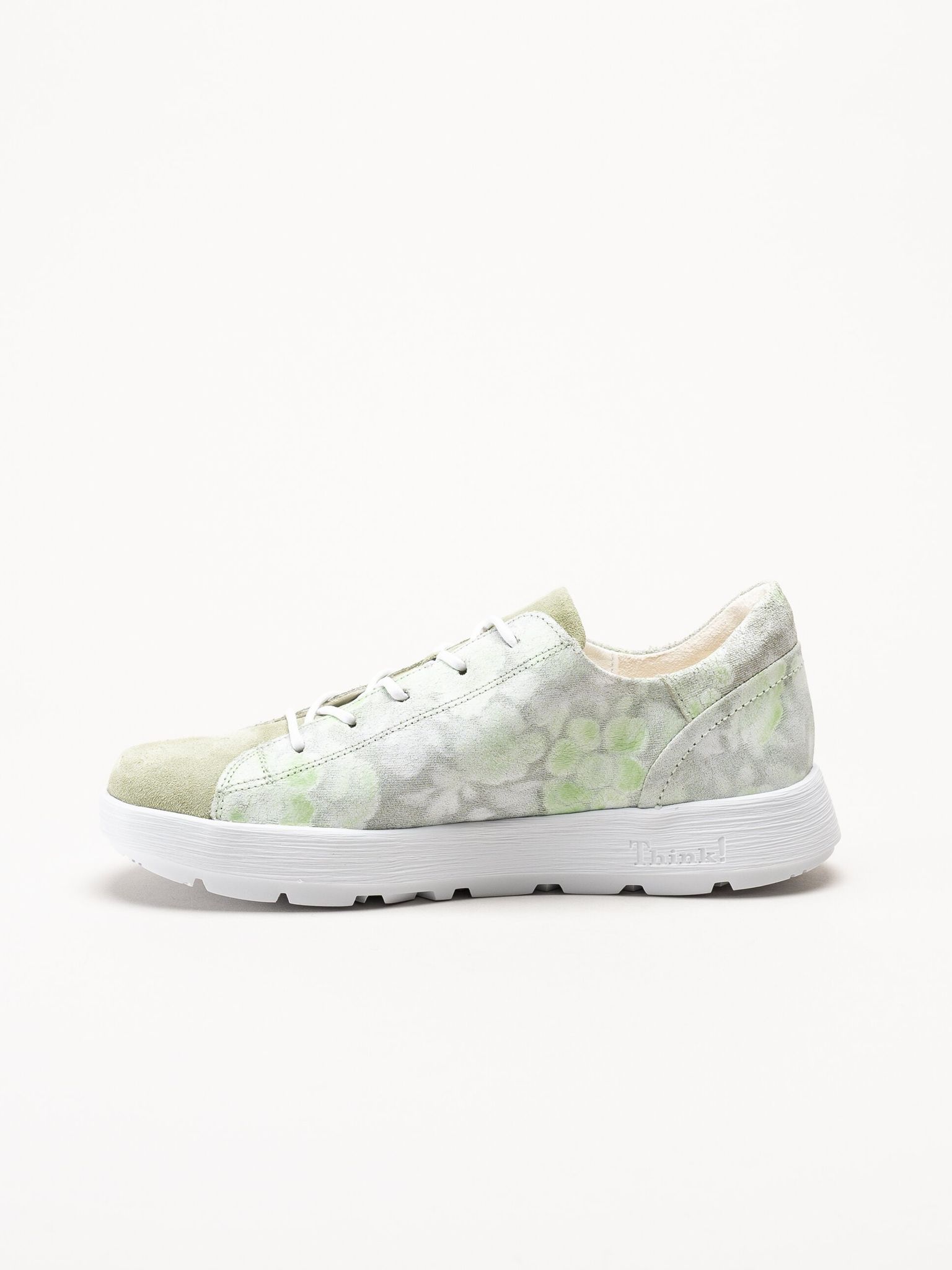Think - Comoda - Ljusgröna sneakers i mocka