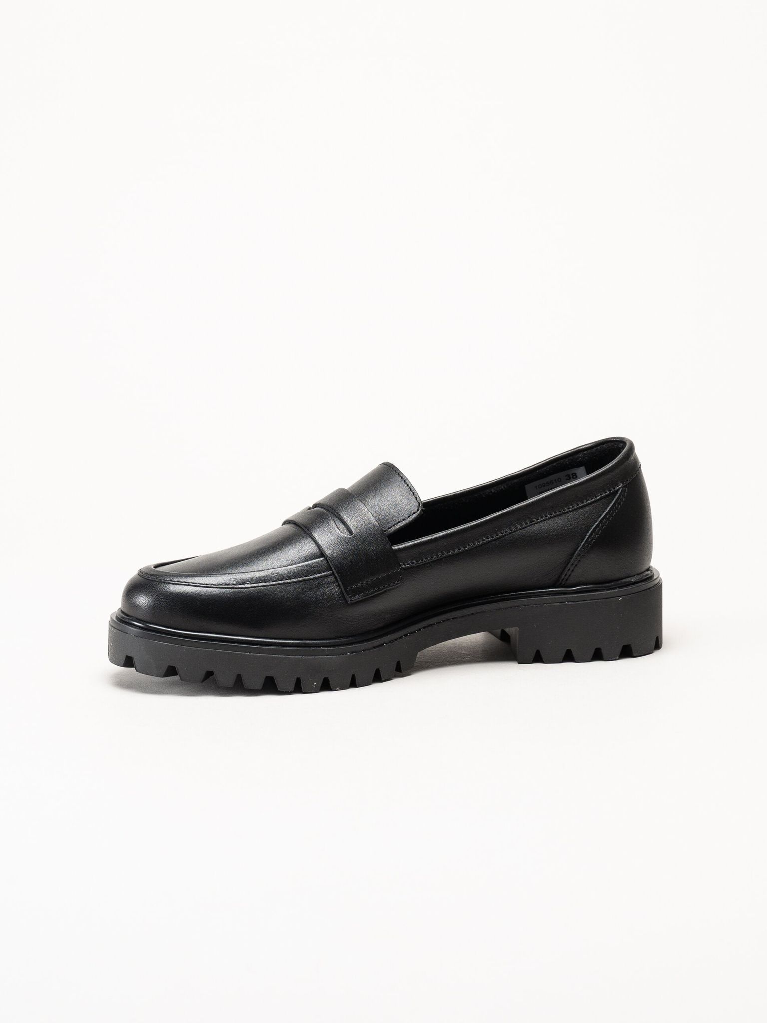 Dasia - Lita - Svarta pennyloafers i skinn