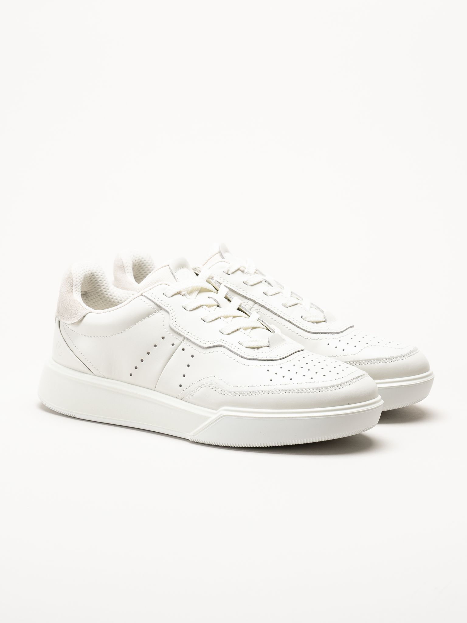 Ecco - Steet Court - Vita sneakers i skinn