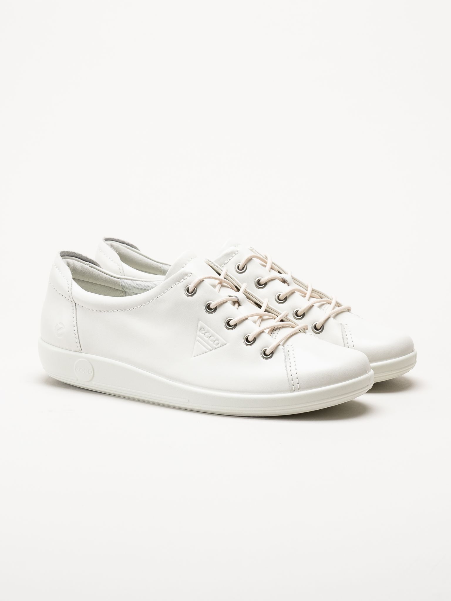 Ecco - Soft 2.0 - Vita snörskor i skinn