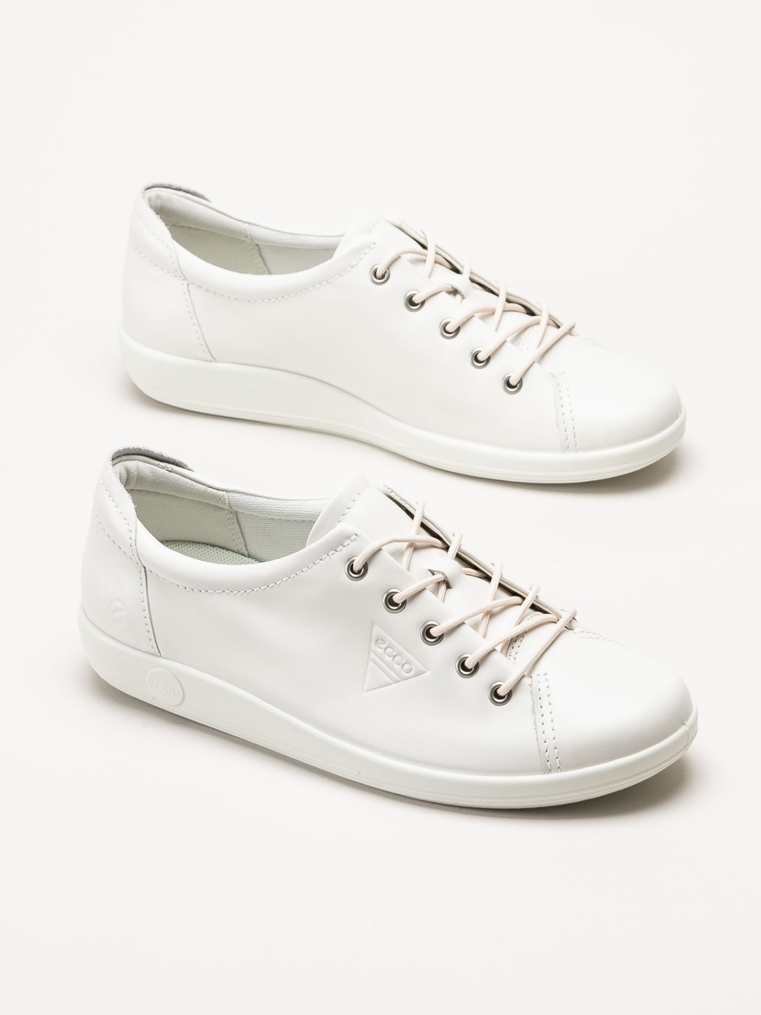 Ecco - Soft 2.0 - Vita snörskor i skinn