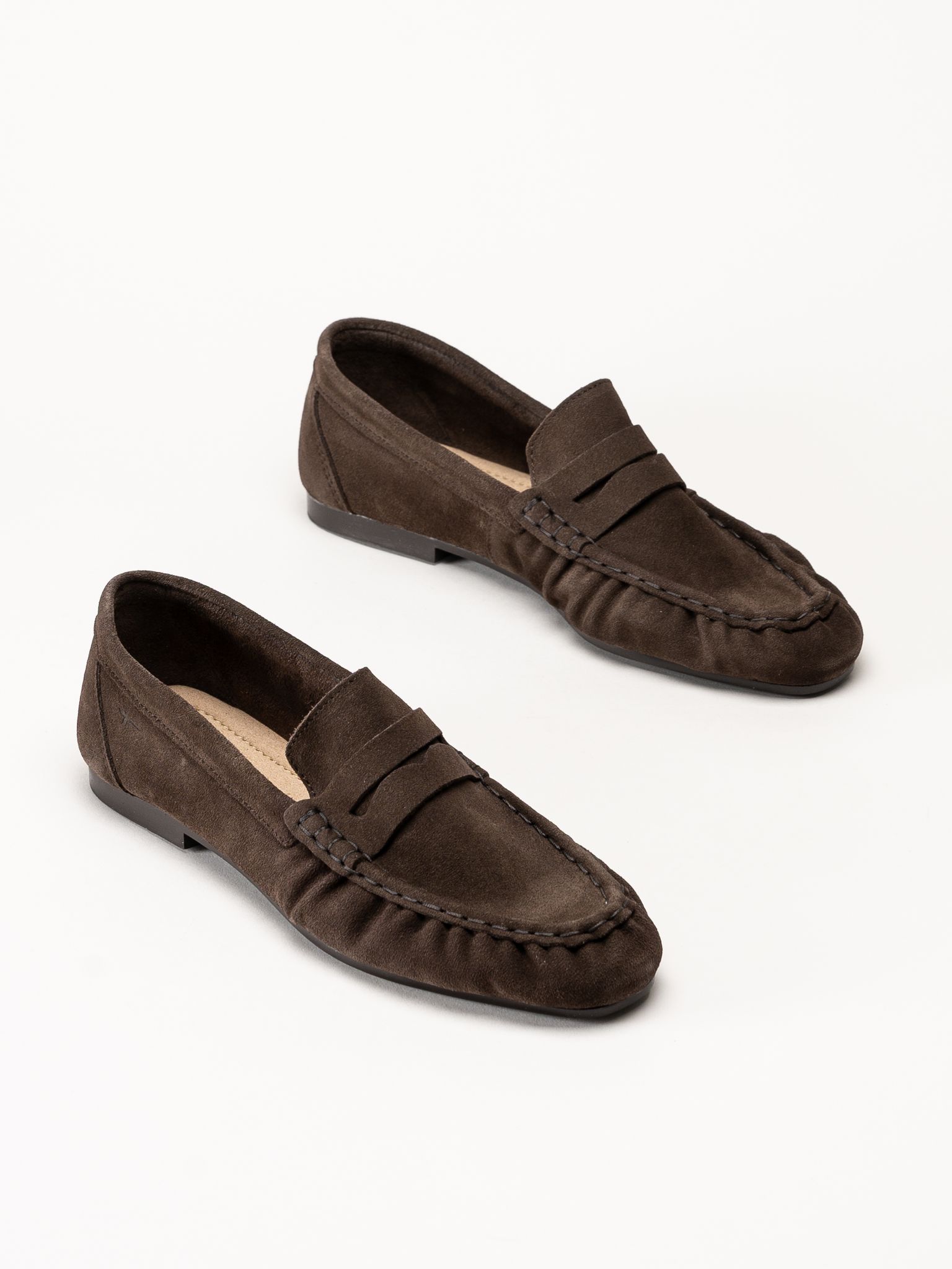 Tamaris - Mörkbruna loafers