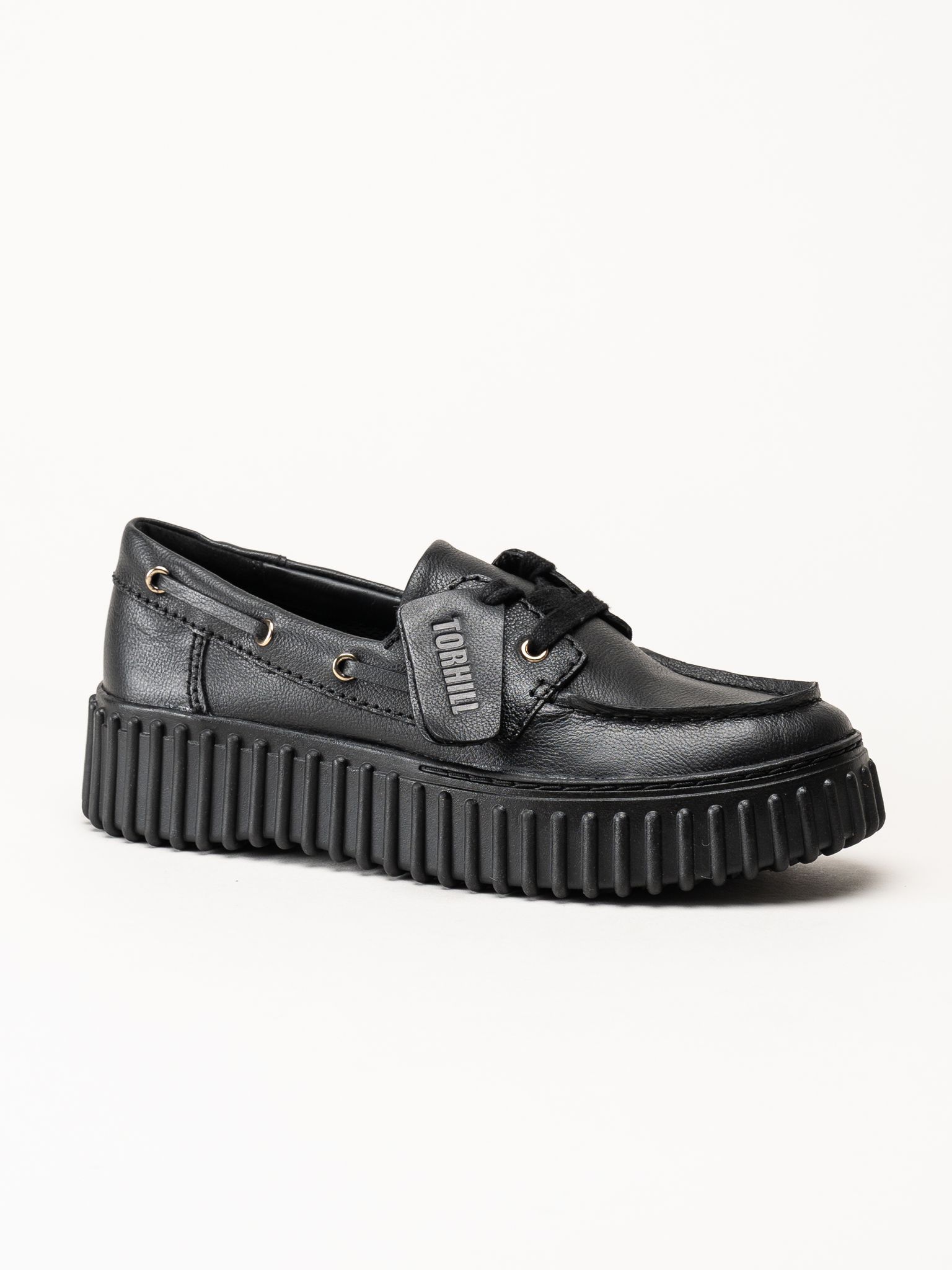Clarks - Torhill Boat - Svarta snörskor