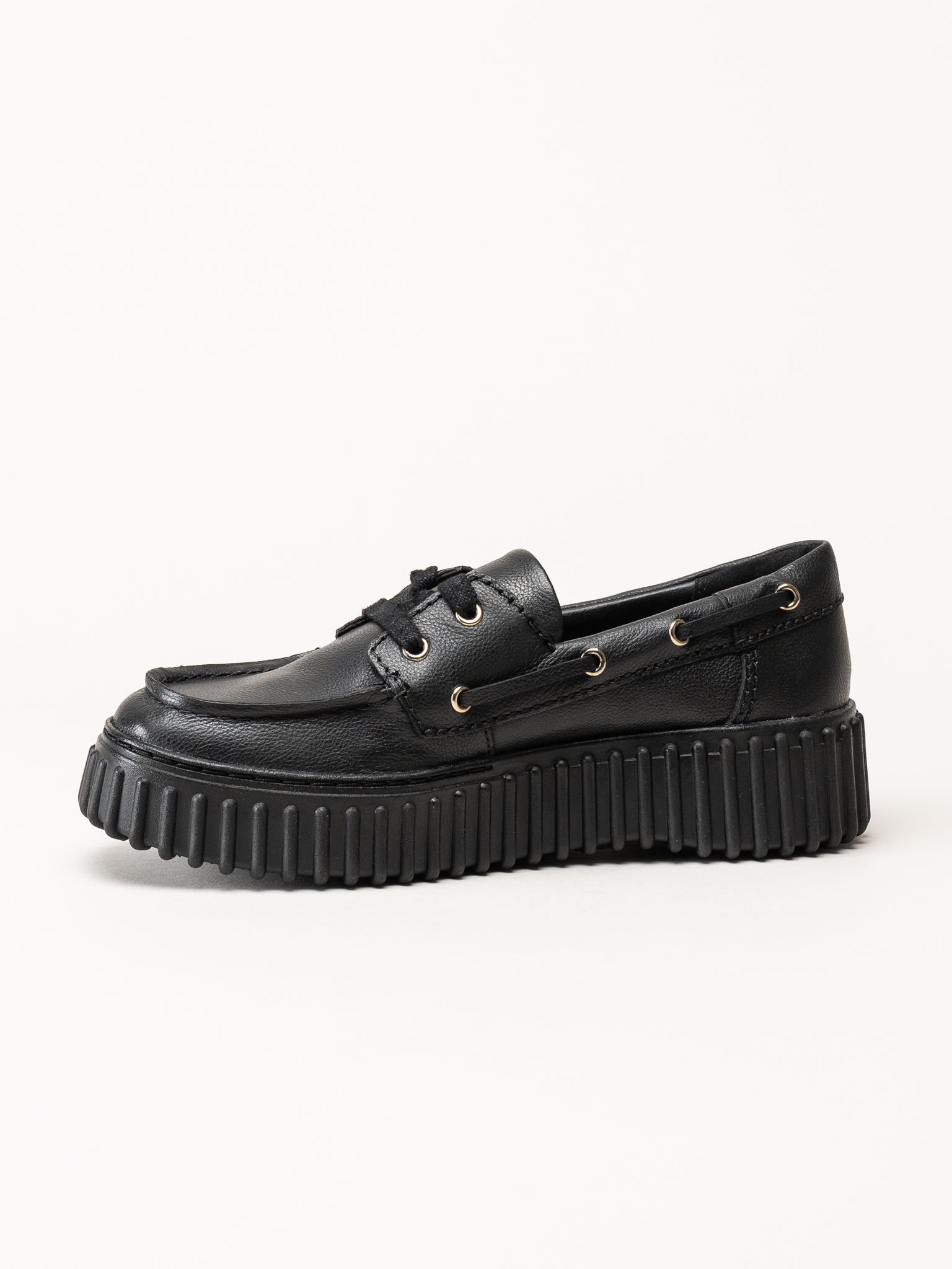 Clarks - Torhill Boat - Svarta snörskor